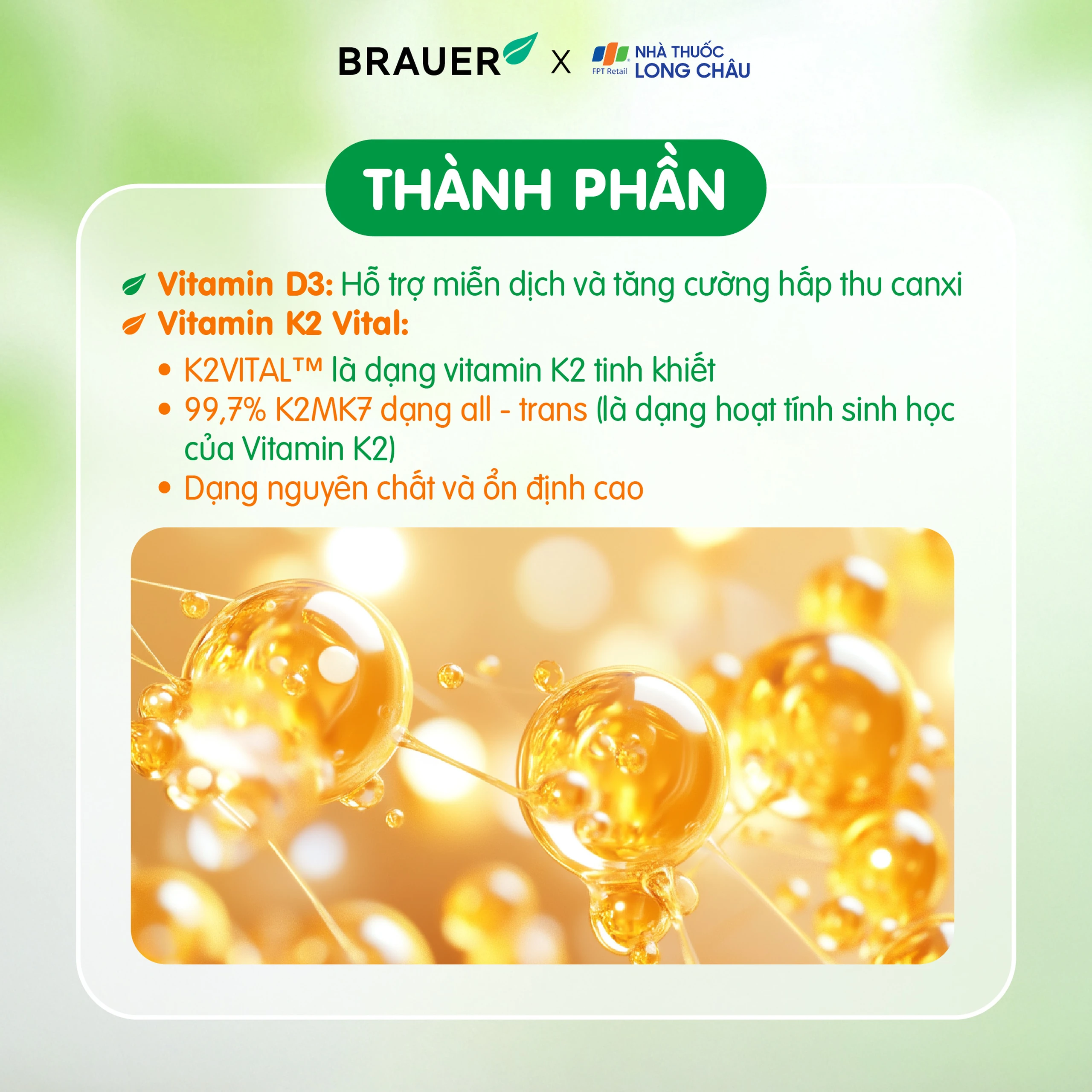Siro giúp xương răng chắc khỏe, bổ sung vitamin D3 + K2 Brauer Baby & Kids D3 + K2 High Potency MK-7 Drops (10ml) 4