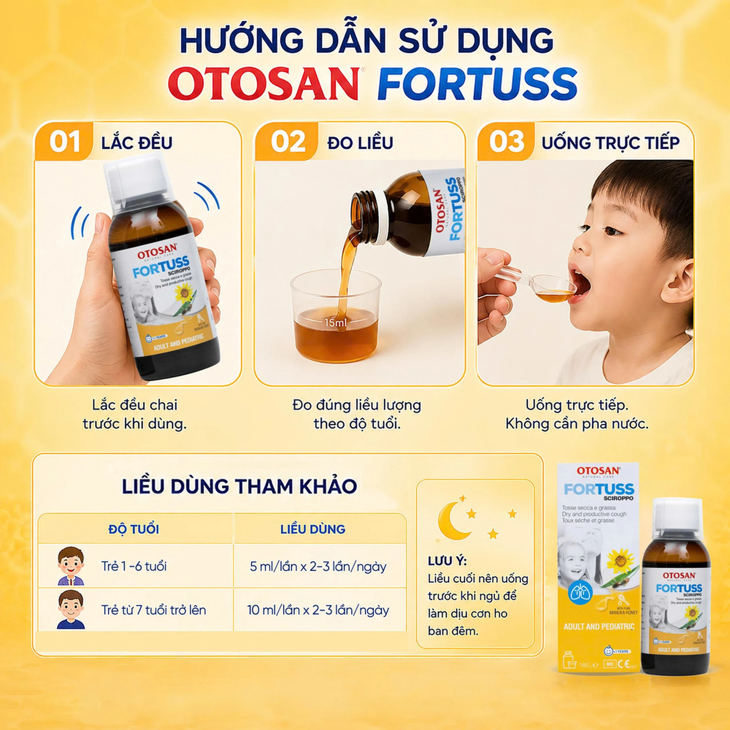 Siro ho Fortuss Otosan 180g hỗ trợ làm dịu cơn ho hiệu quả, bảo vệ niêm mạc 5