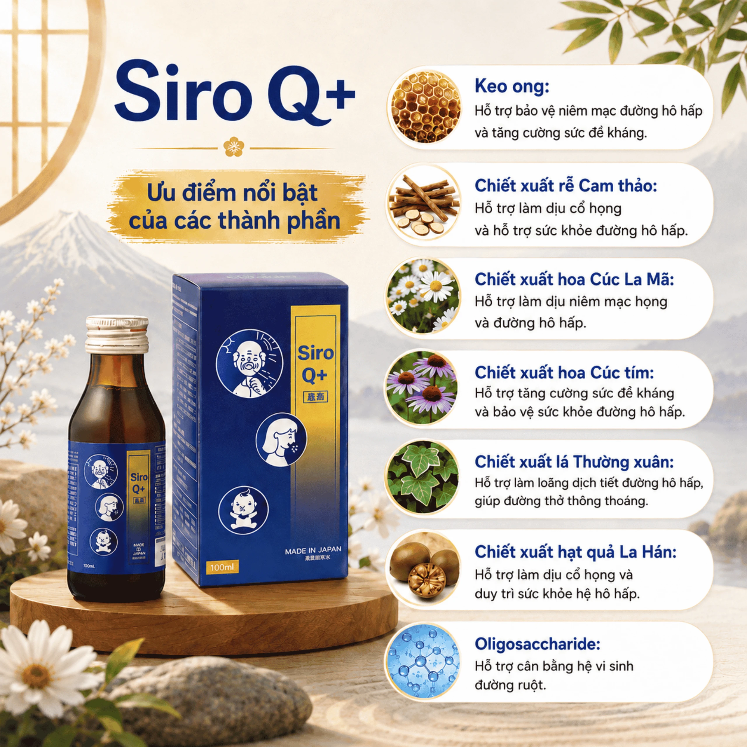 SIRO Q+ KenKo hỗ trợ giảm ho, tốt cho đường hô hấp (100ml) 3