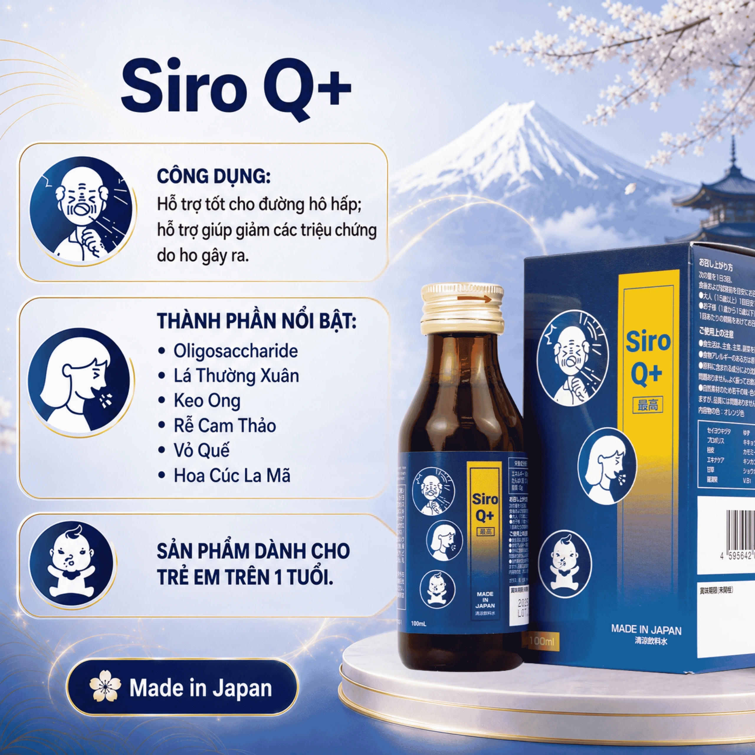 SIRO Q+ KenKo hỗ trợ giảm ho, tốt cho đường hô hấp (100ml) 4