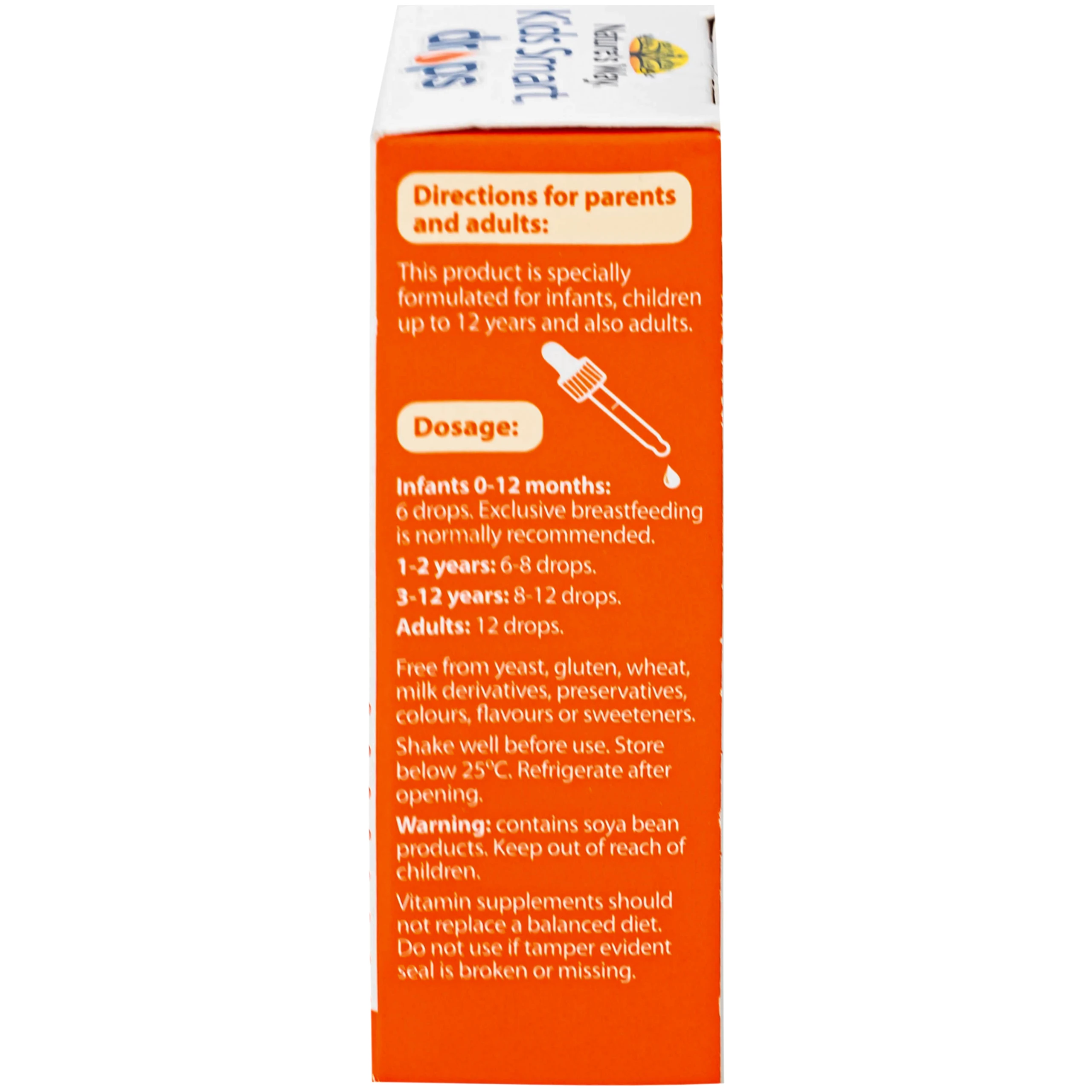 Siro hỗ trợ hấp thu canxi, giúp xương, răng chắc khỏe Nature's Way Kids Smart Drops Vitamin D3+K2 (Hộp 11ml)