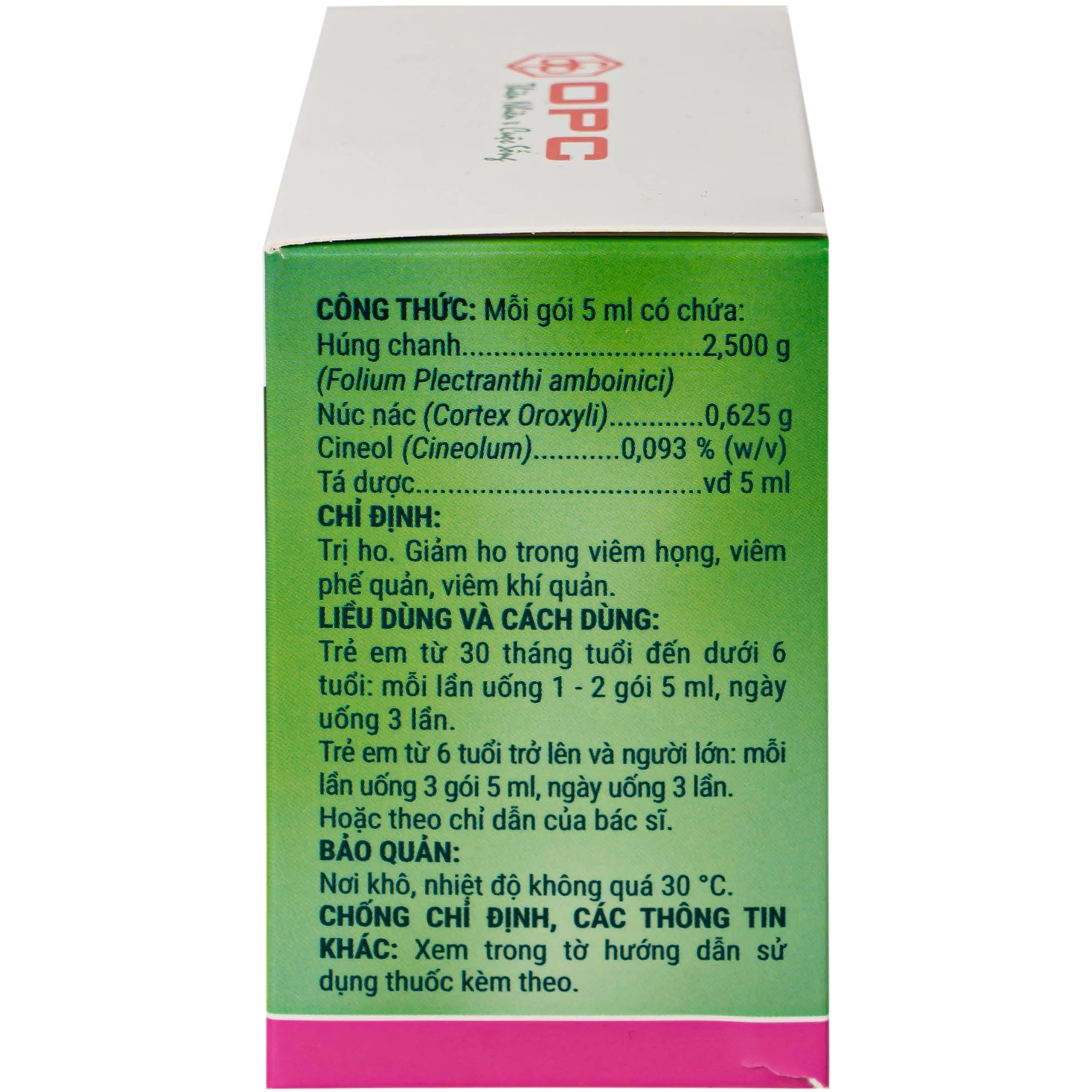 Siro HoAstex OPC điều trị ho, giảm ho trong viêm họng, viêm phế quản (30 gói x 5ml)