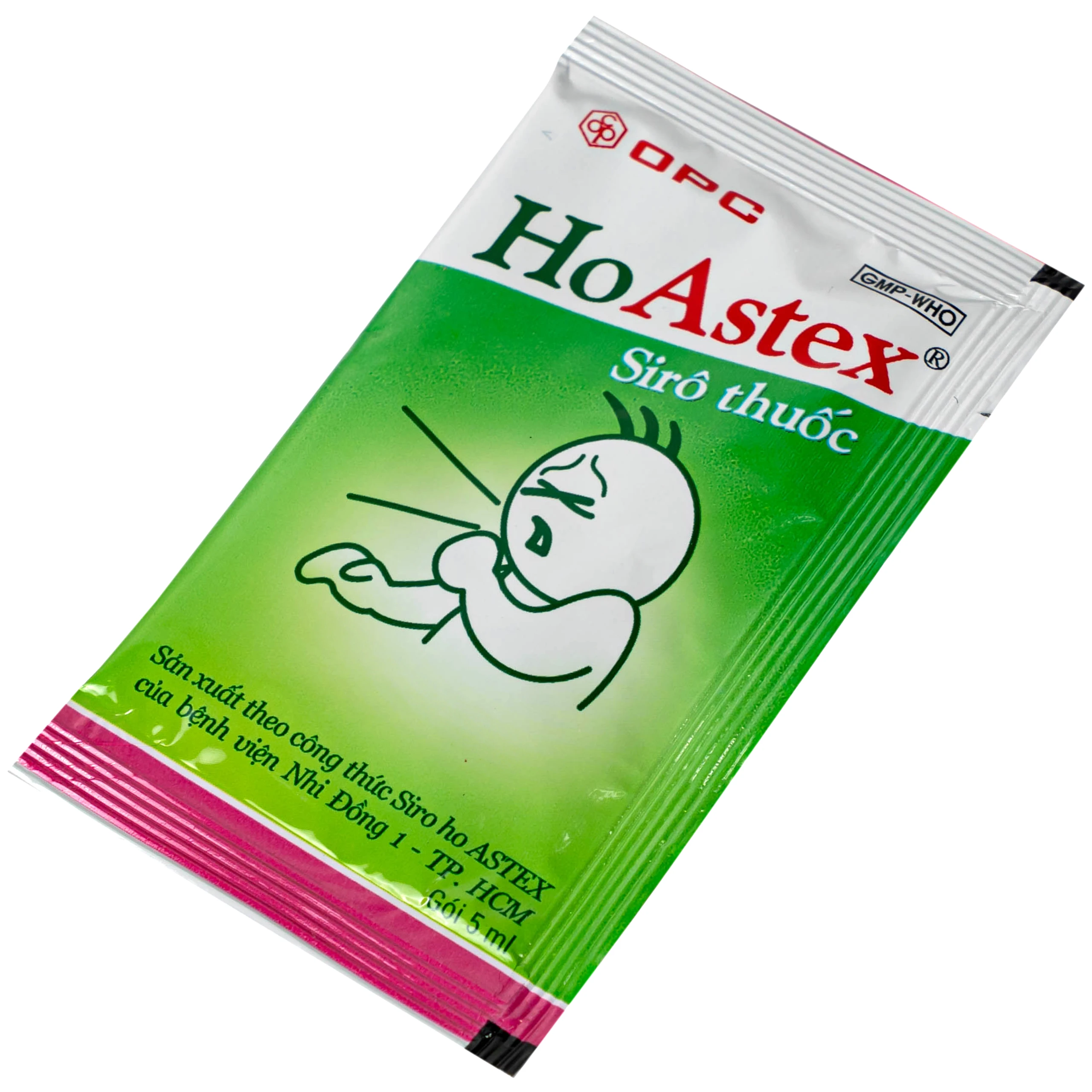 Siro HoAstex OPC điều trị ho, giảm ho trong viêm họng, viêm phế quản (30 gói x 5ml)