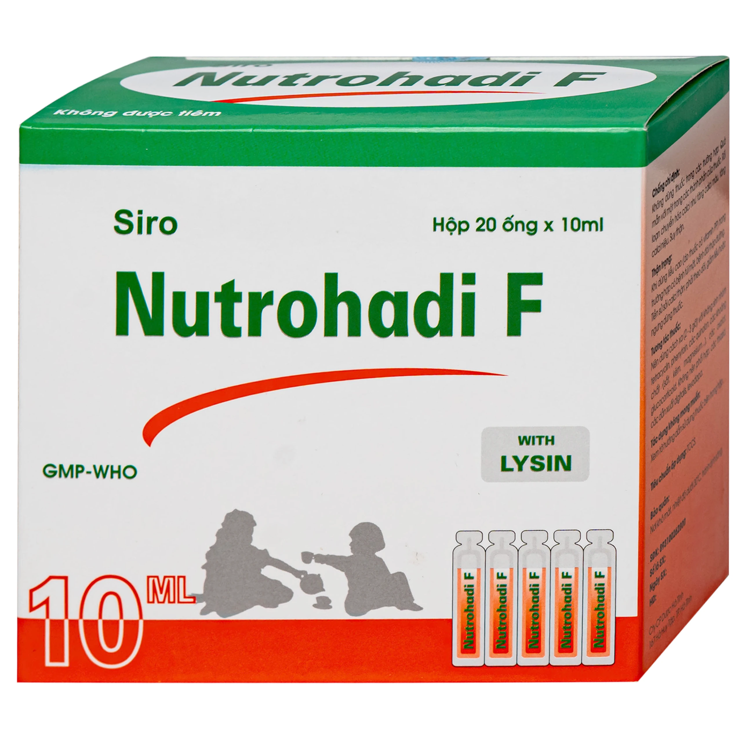 Siro Nutrohadi F bổ sung dinh dưỡng dùng cho trẻ biếng ăn, phòng ngừa thiếu vitamin (20 ống x 10ml) 2