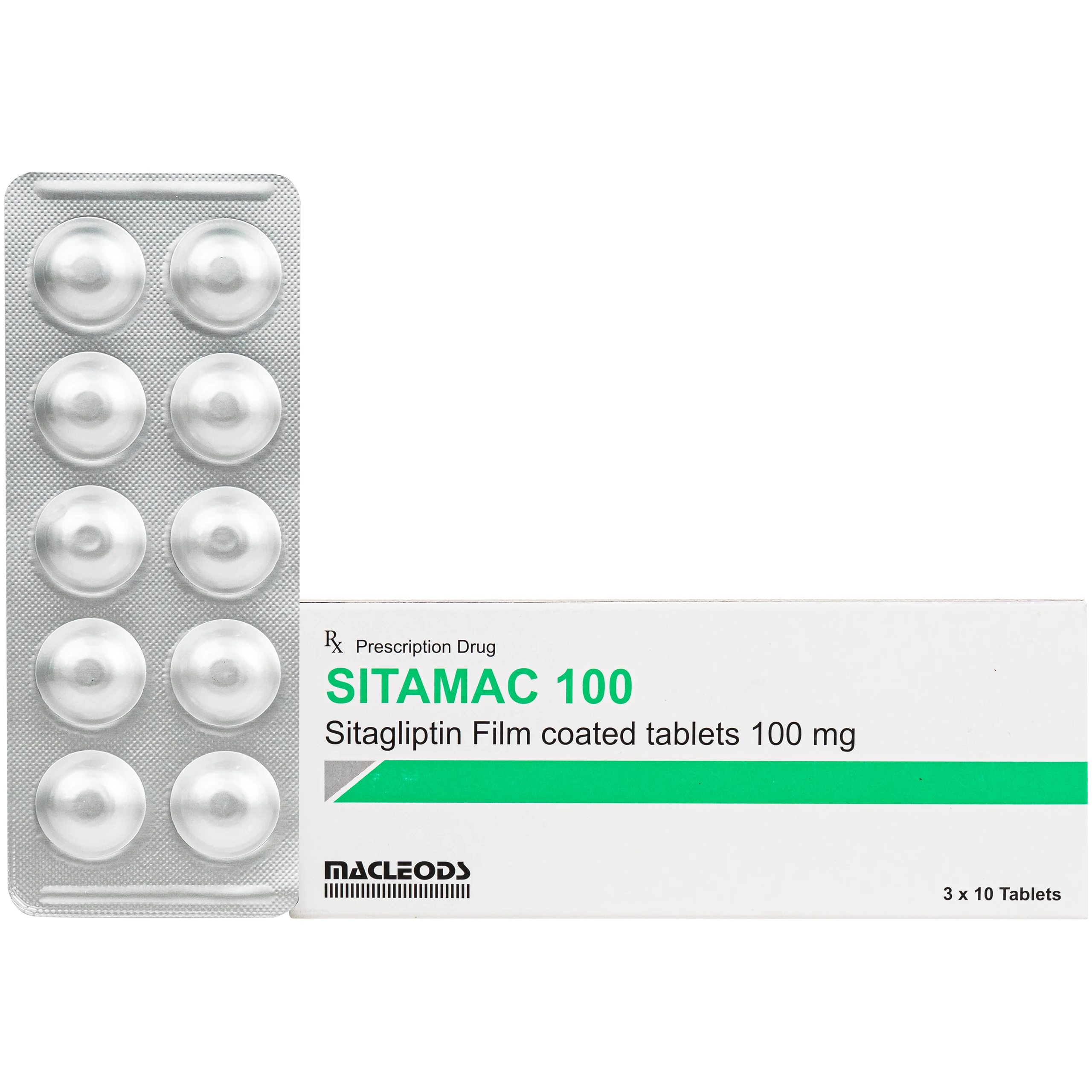 Thuốc Sitamac 100mg Macleods điều trị tiểu đường (3 vỉ x 10 viên) 1