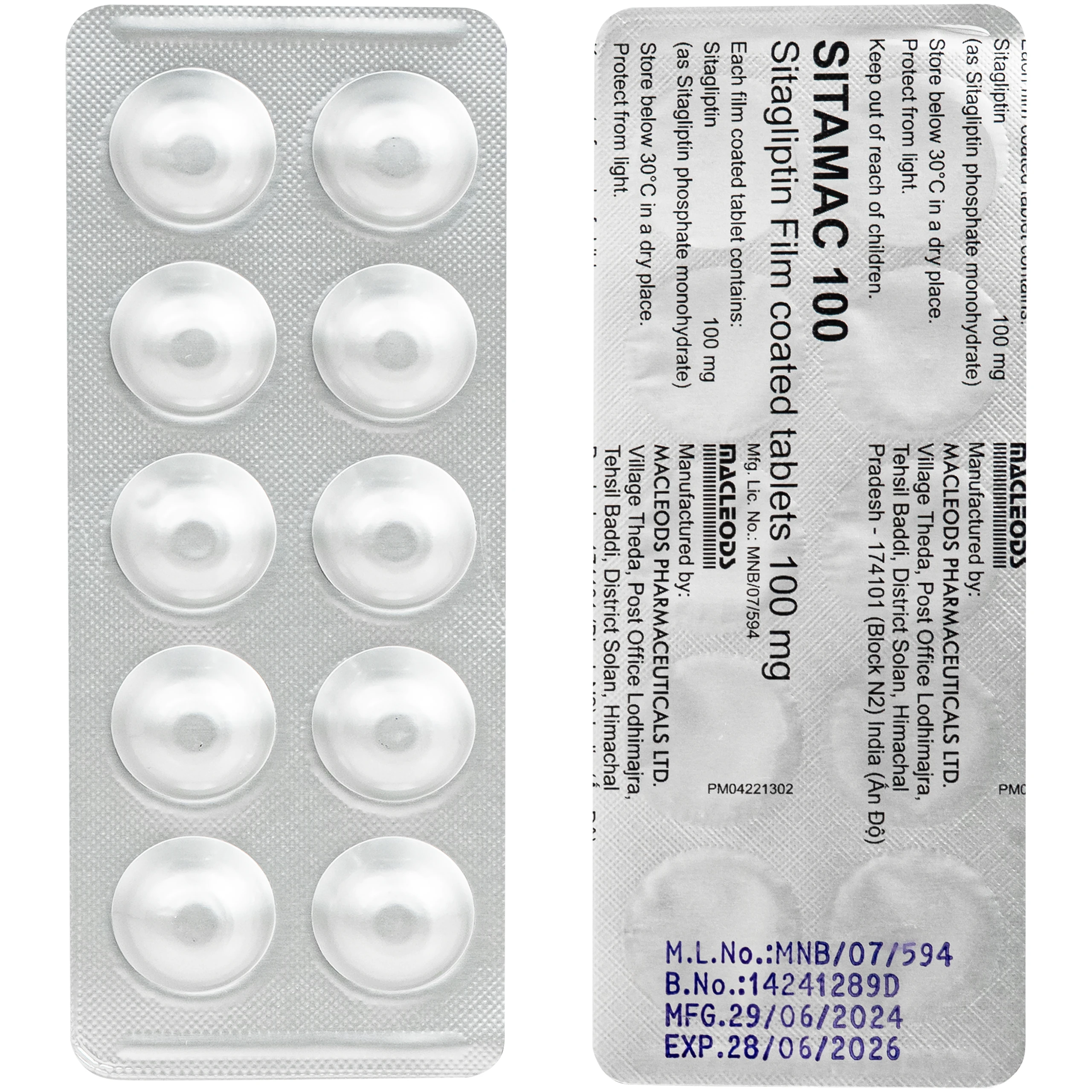 Thuốc Sitamac 100mg Macleods điều trị tiểu đường (3 vỉ x 10 viên) 5