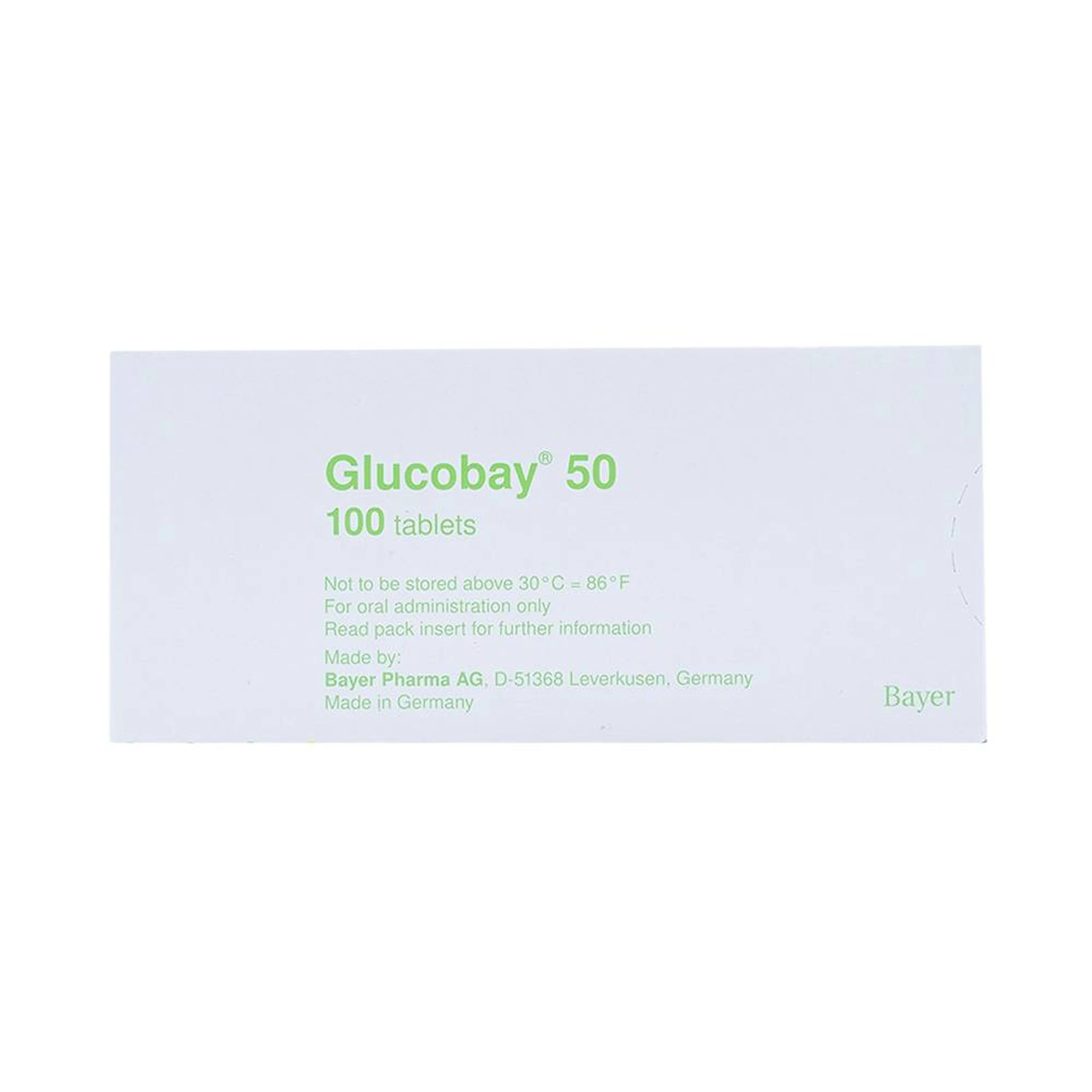 Thuốc Glucobay 50 điều trị kết hợp chế độ ăn kiêng cho bệnh nhân đái tháo đường (10 vỉ x 10 viên)
