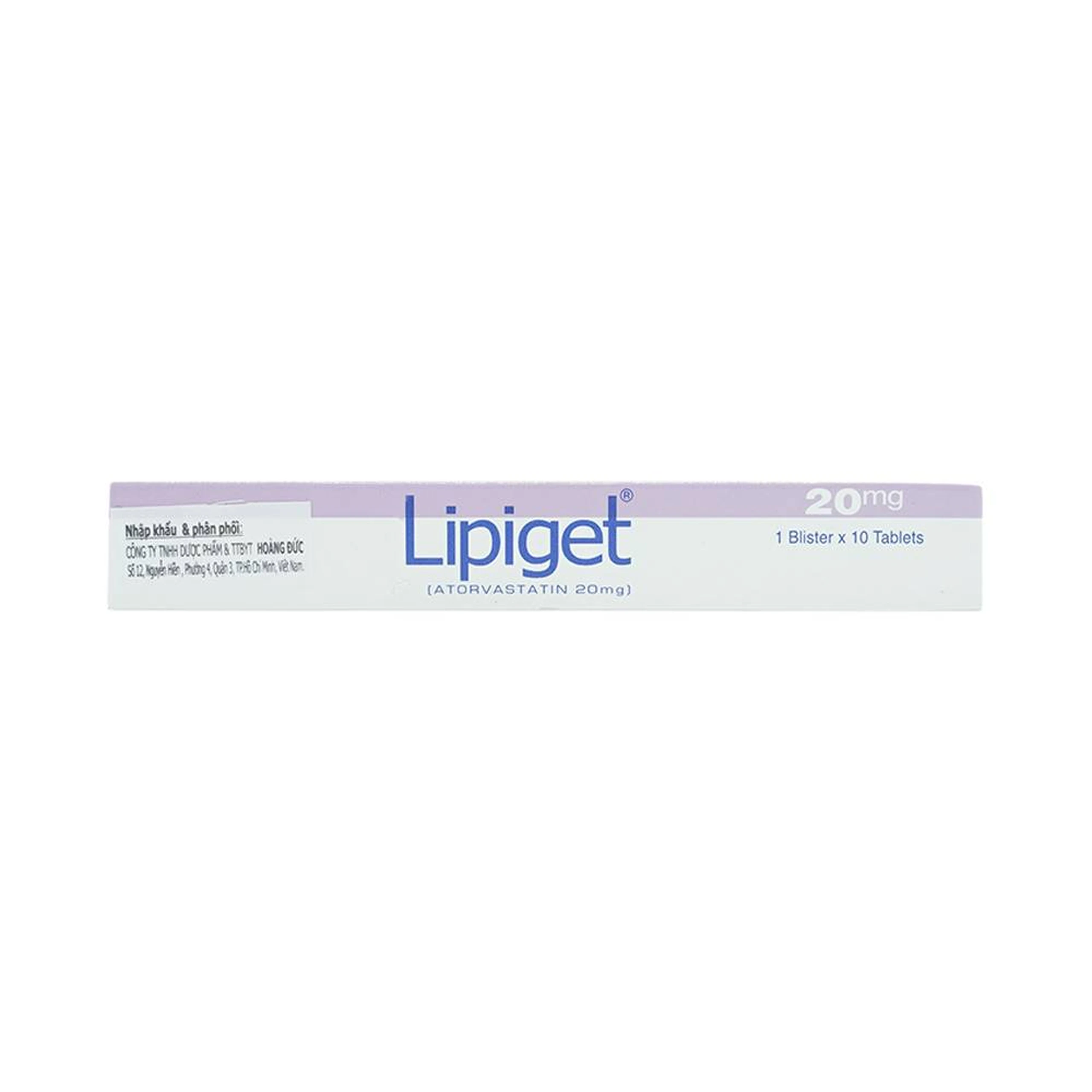 Thuốc Lipiget 20mg Getz hỗ trợ chế độ ăn kiêng trong giảm cholesterol toàn phần (1 vỉ x 10 viên)