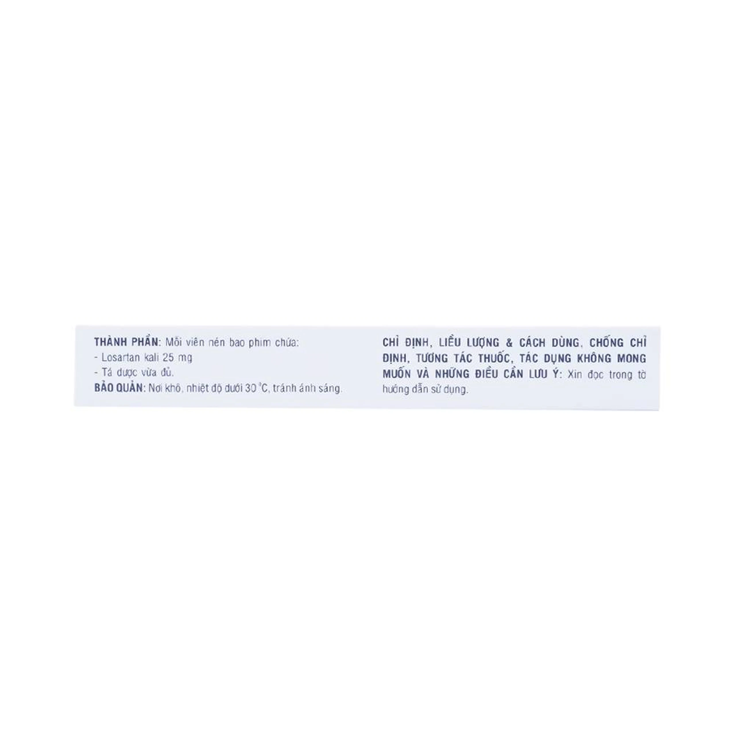 Viên nén Losartan 25mg Domesco điều trị tăng huyết áp, giảm bệnh tim mạch (1 vỉ x 10 viên)