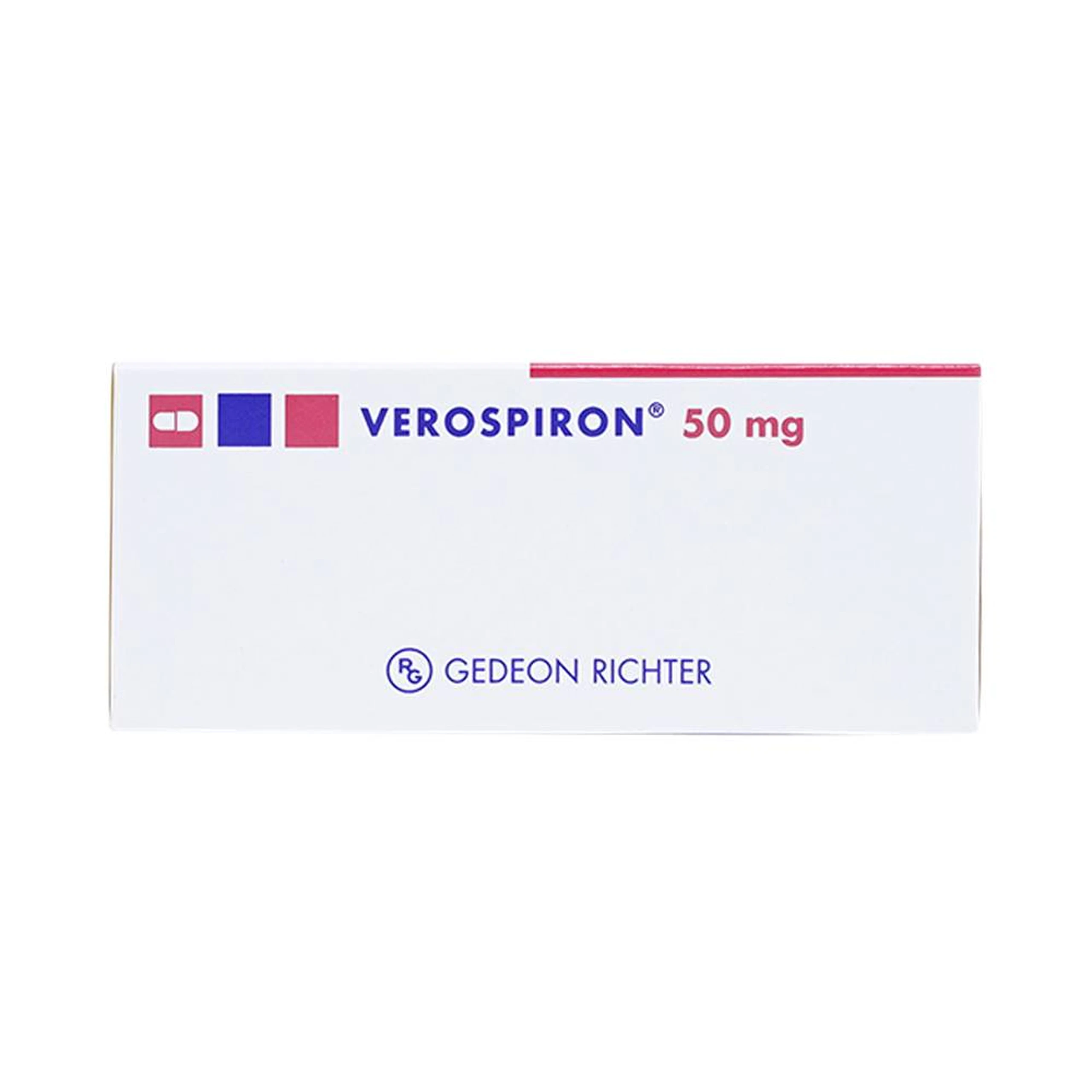 Thuốc Verospiron 50mg Gedeon điều trị tăng huyết áp, phù do tim gan thận, cường aldosterone và hạ kali (3 vỉ x 10 viên)