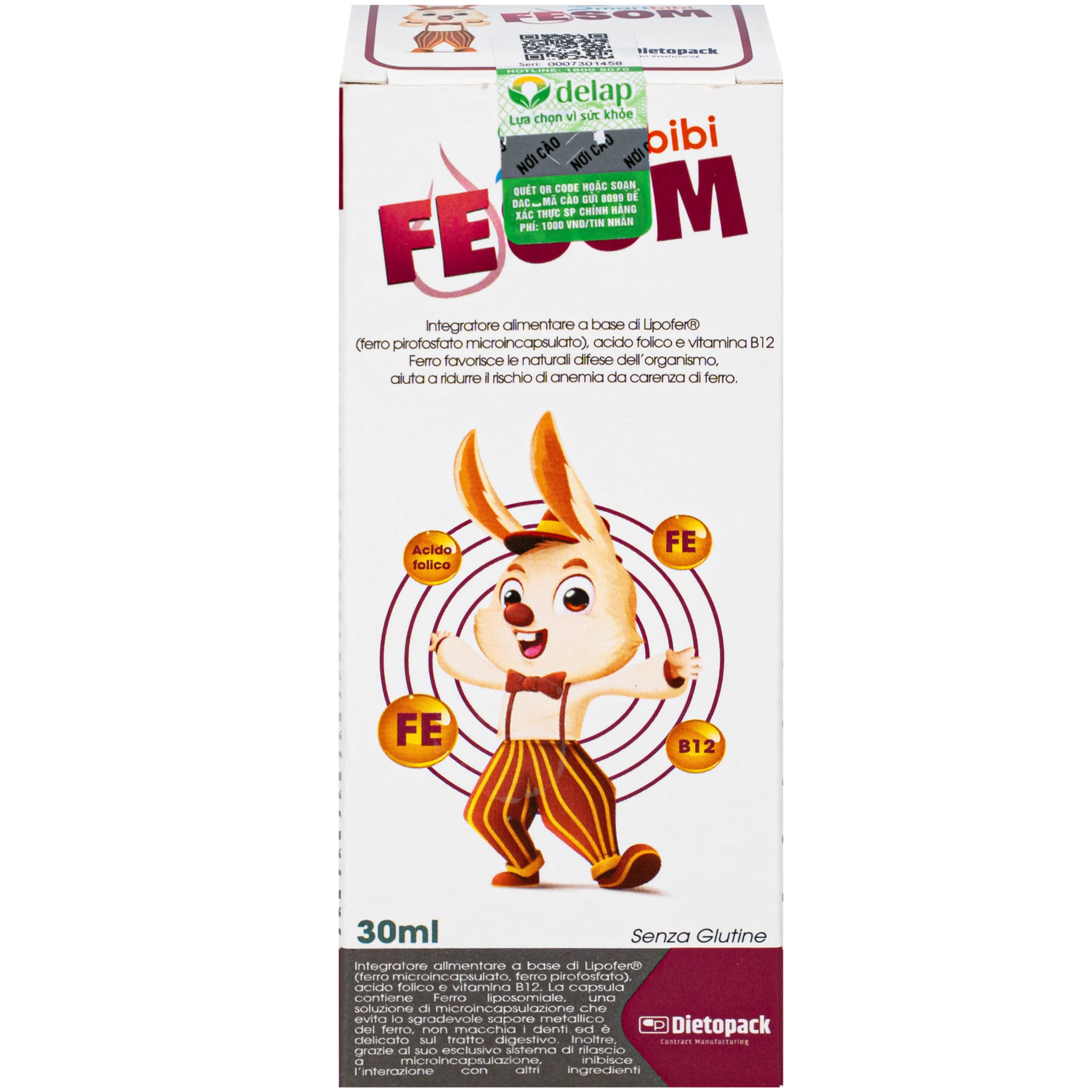 Siro hỗ trợ tạo máu Smartbibi Fesom (30ml)
