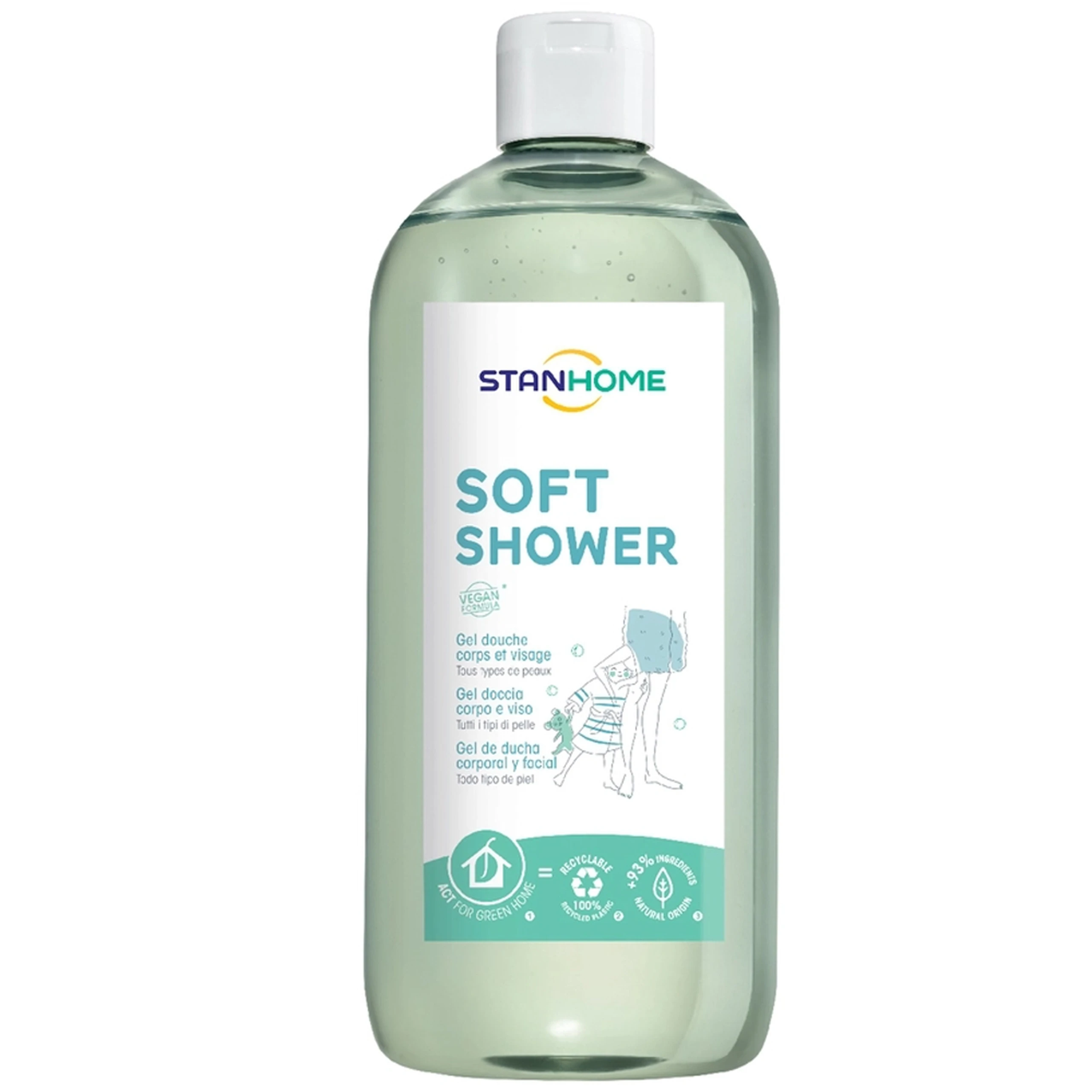 Sữa tắm, rửa mặt không xà phòng Stanhome Soft Shower Gel 740ml dành cho da nhạy cảm