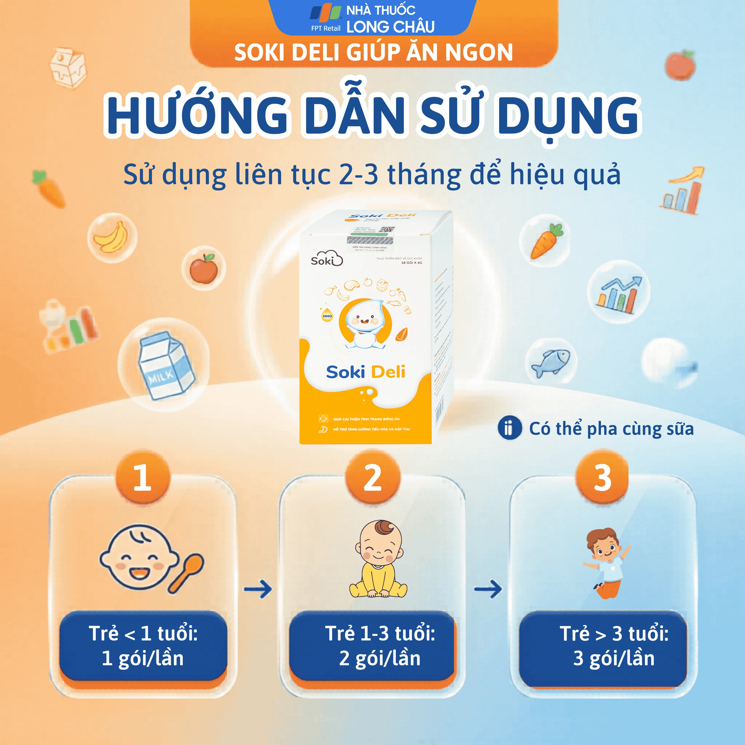 Bột hòa tan giúp ăn ngon miệng, tăng cường tiêu hóa, cải thiện tình trạng biếng ăn Soki Deli (18 gói x 4g) 5