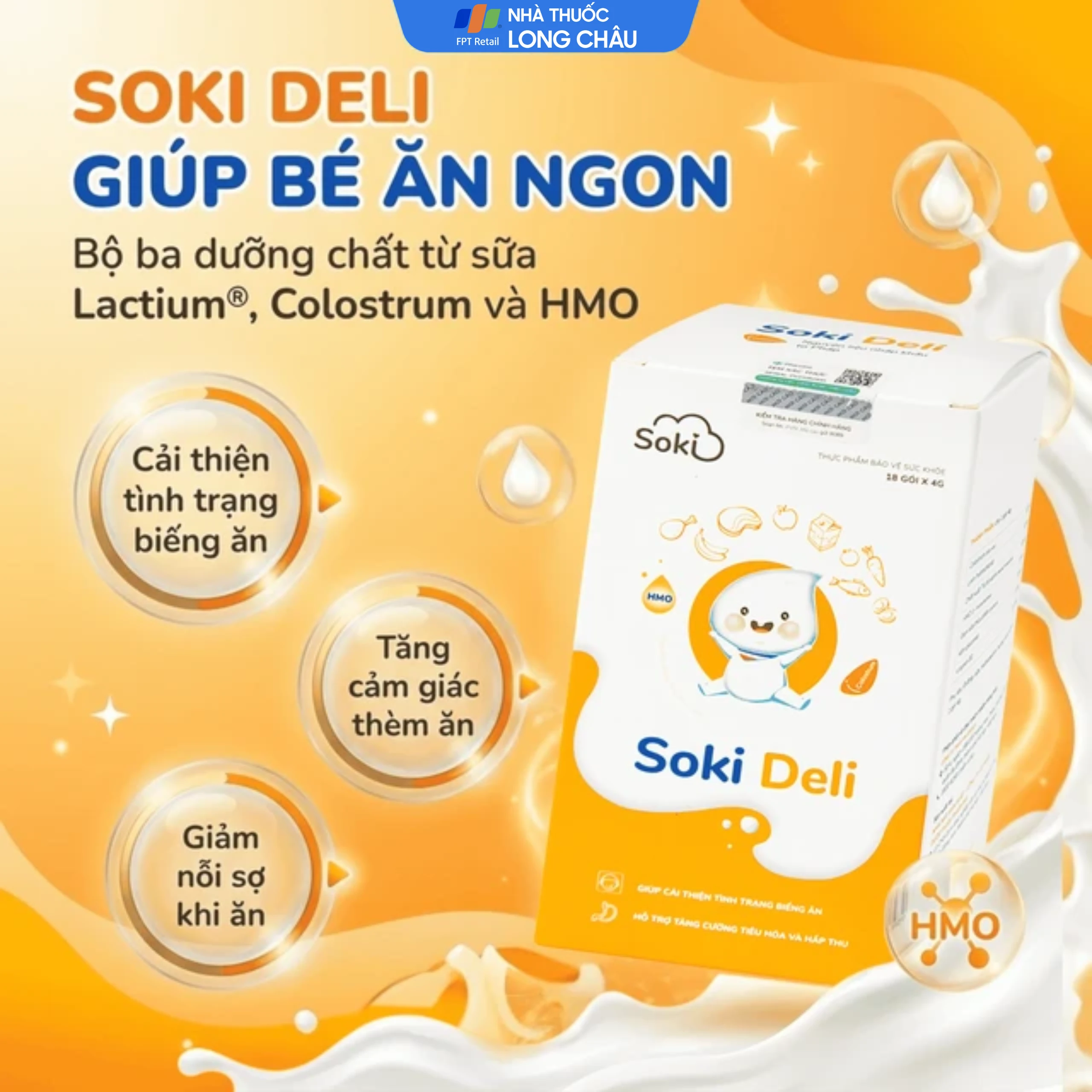 Bột hòa tan giúp ăn ngon miệng, tăng cường tiêu hóa, cải thiện tình trạng biếng ăn Soki Deli (18 gói x 4g) 2