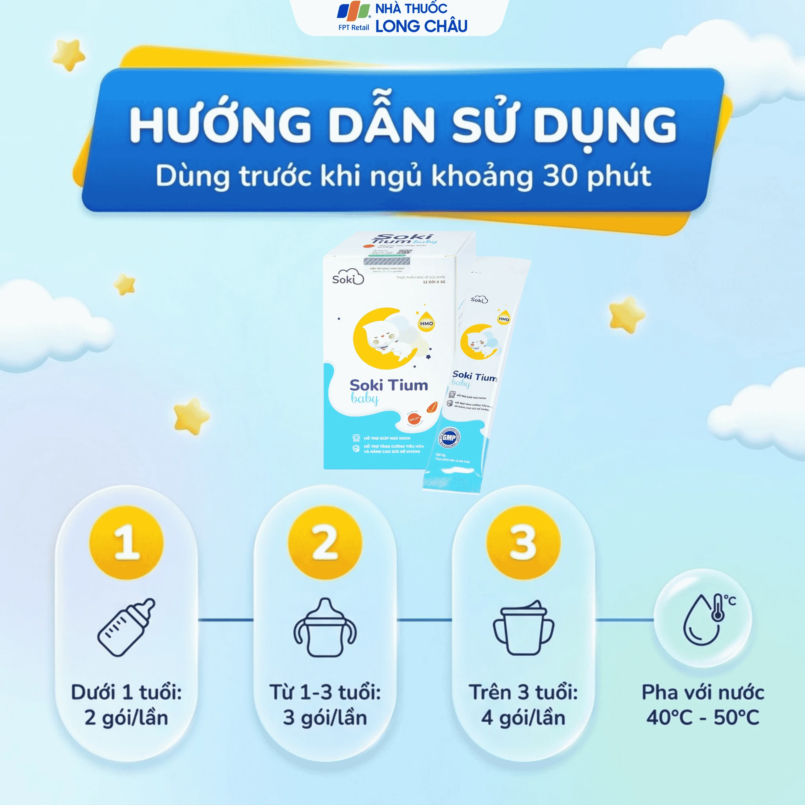 Bột hòa tan hỗ trợ trẻ giảm quấy khóc, giúp trẻ ngủ ngon, tăng cường tiêu hóa Soki Tium Baby (12 gói x 3g) 5
