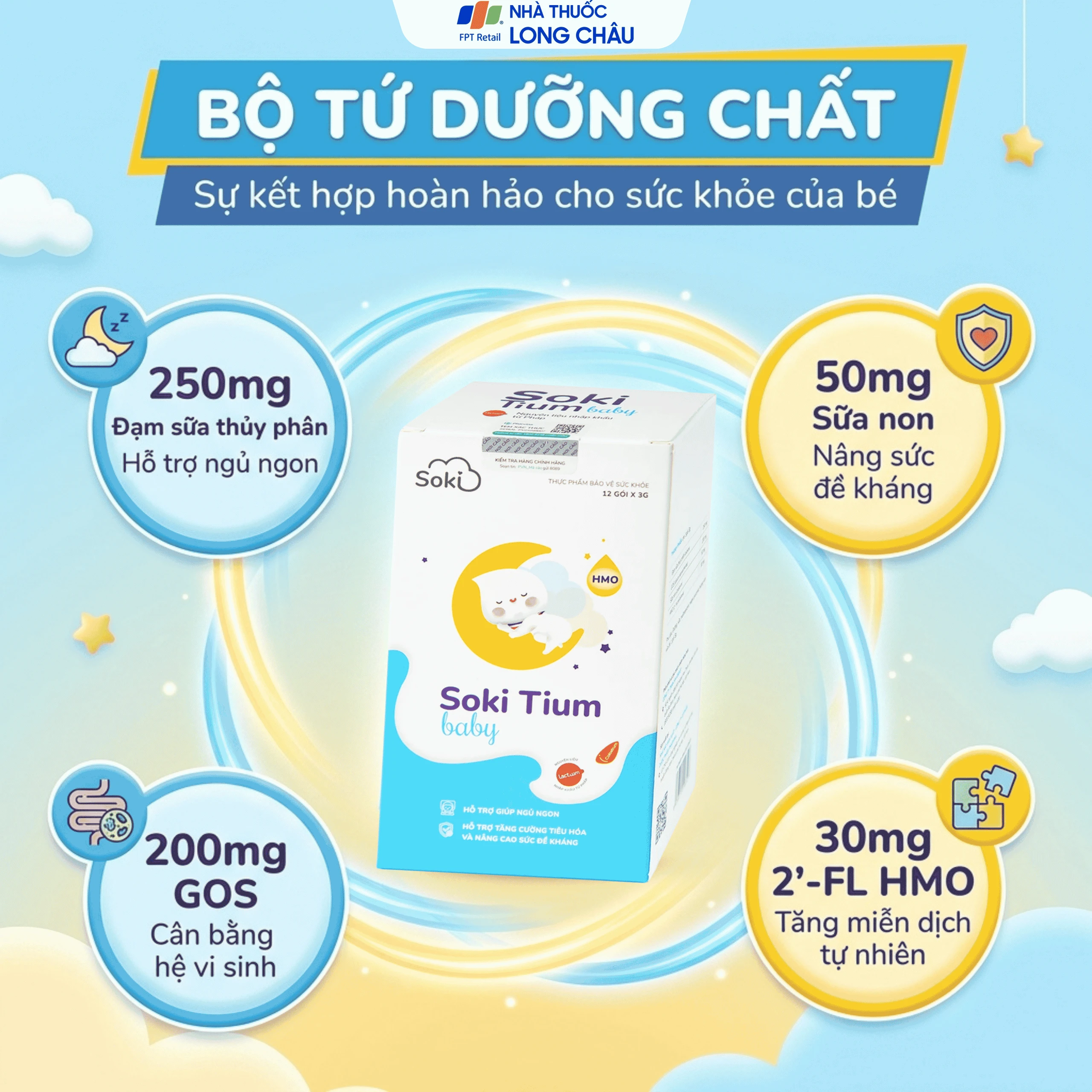 Bột hòa tan hỗ trợ trẻ giảm quấy khóc, giúp trẻ ngủ ngon, tăng cường tiêu hóa Soki Tium Baby (12 gói x 3g) 3