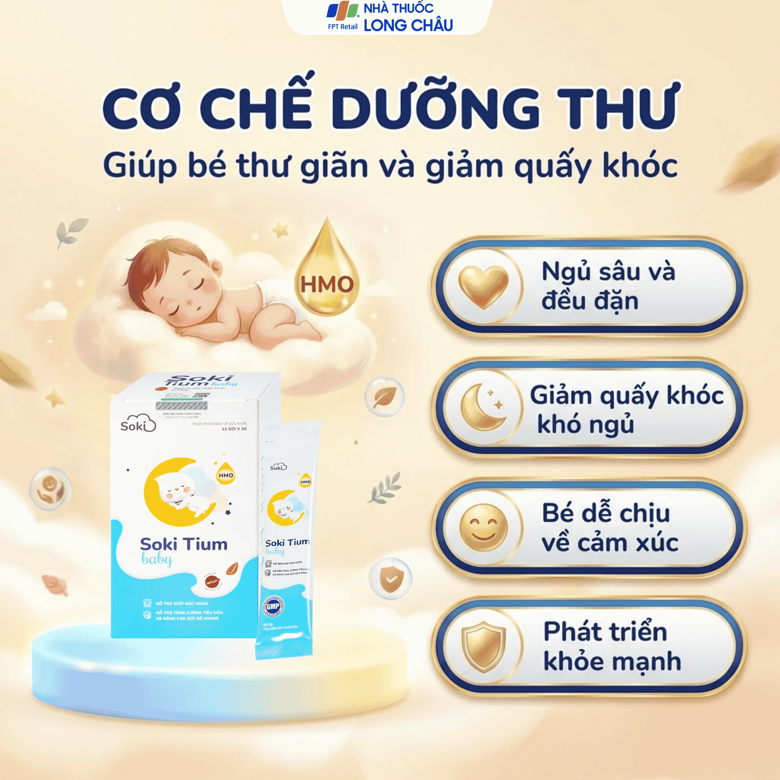 Bột hòa tan hỗ trợ trẻ giảm quấy khóc, giúp trẻ ngủ ngon, tăng cường tiêu hóa Soki Tium Baby (12 gói x 3g) 4