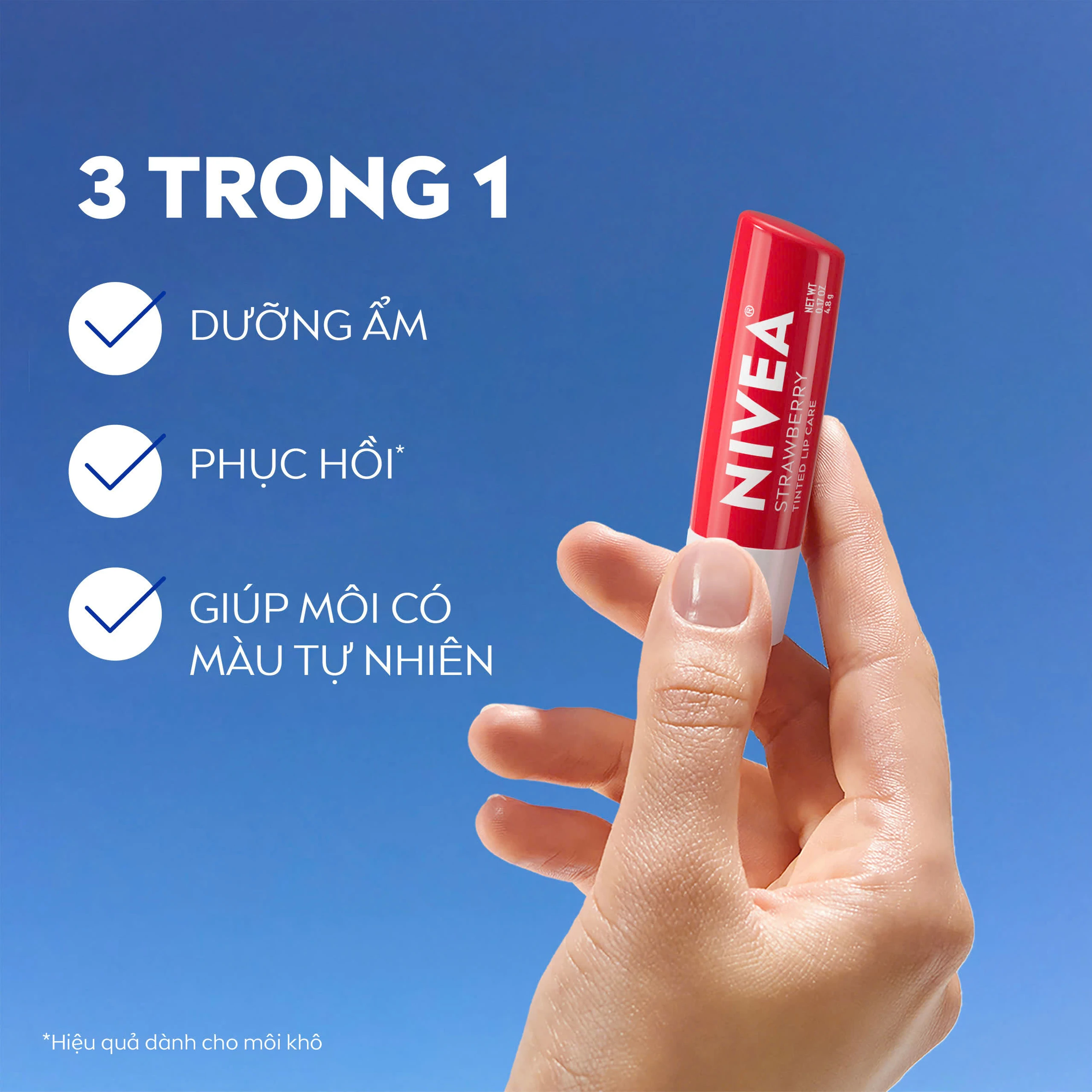Son môi dưỡng ẩm Nivea Strawberry Shine 4.8g 4