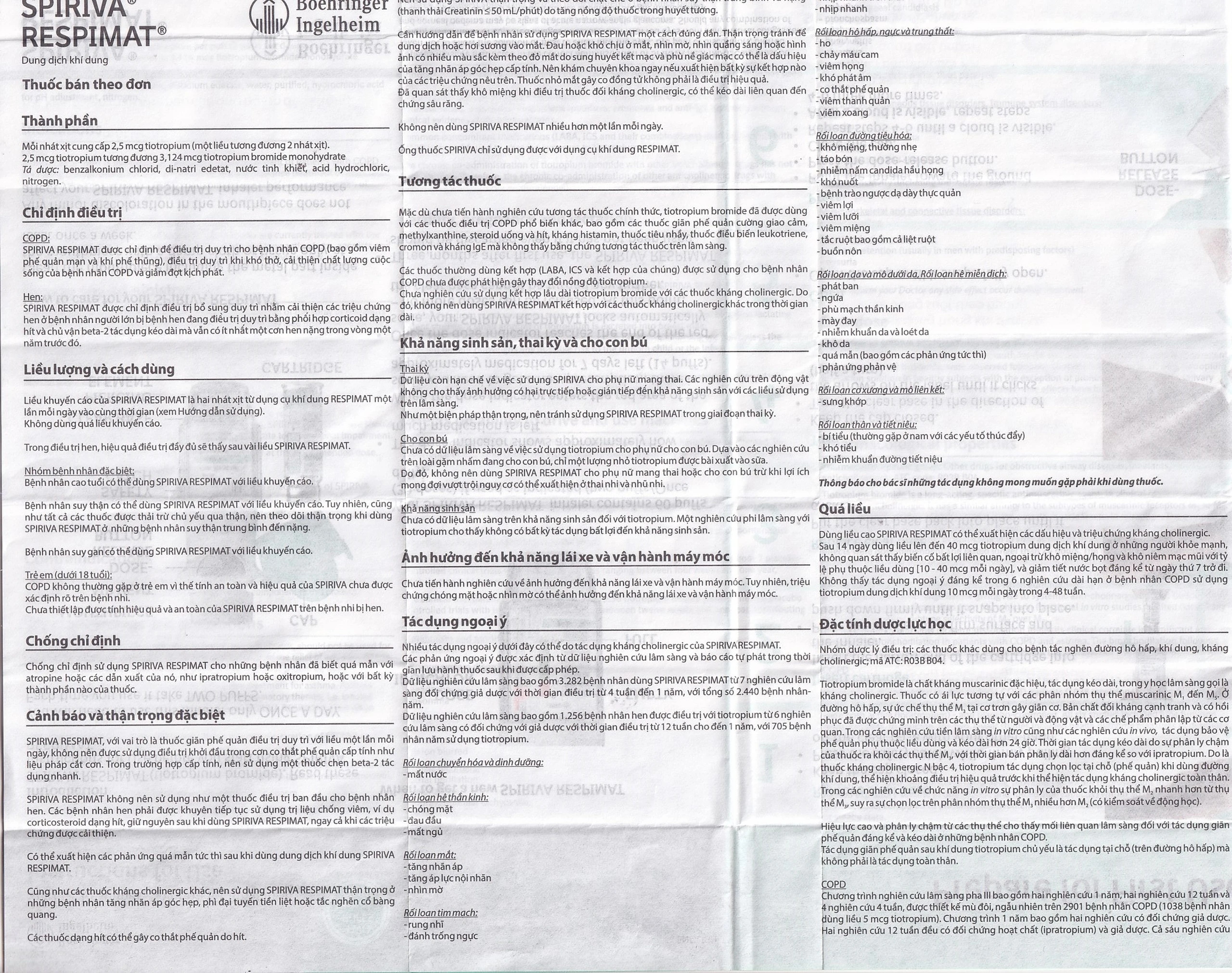 Bình xịt Spiriva Respimat Boehringer điều trị viêm phế quản mạn (30 liều)
