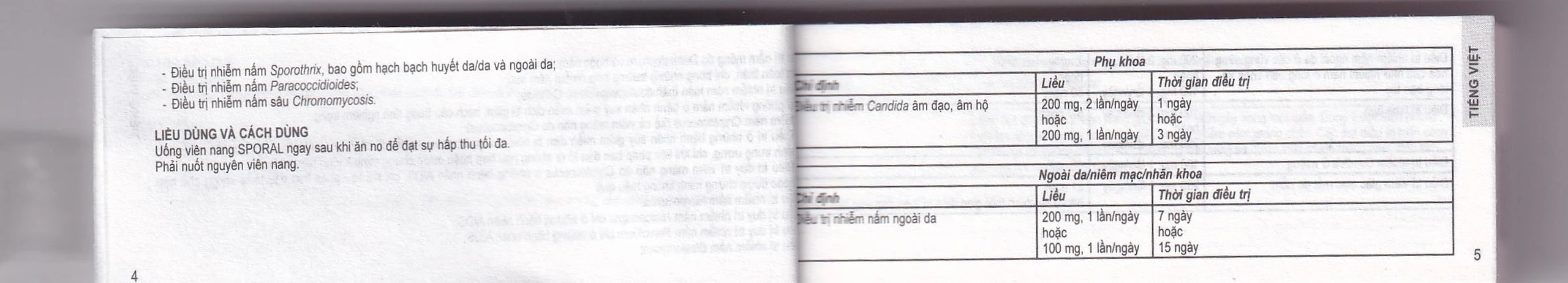 Thuốc Sporal Janssen điều trị các bệnh nấm phụ khoa, da, toàn thân (1 vỉ x 4 viên)