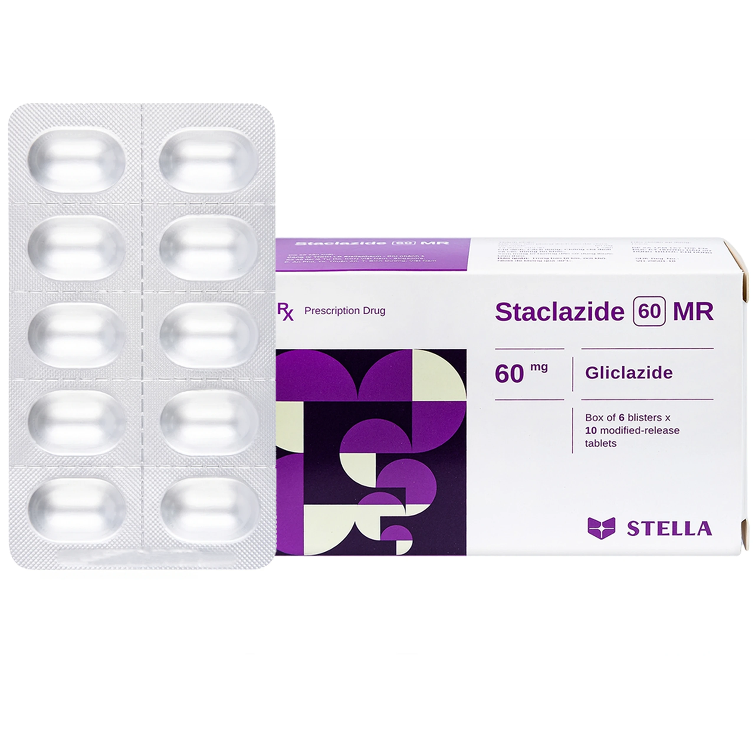 Thuốc Staclazide 60 MR Stella điều trị đái tháo đường típ 2 (6 vỉ x 10 viên) 1