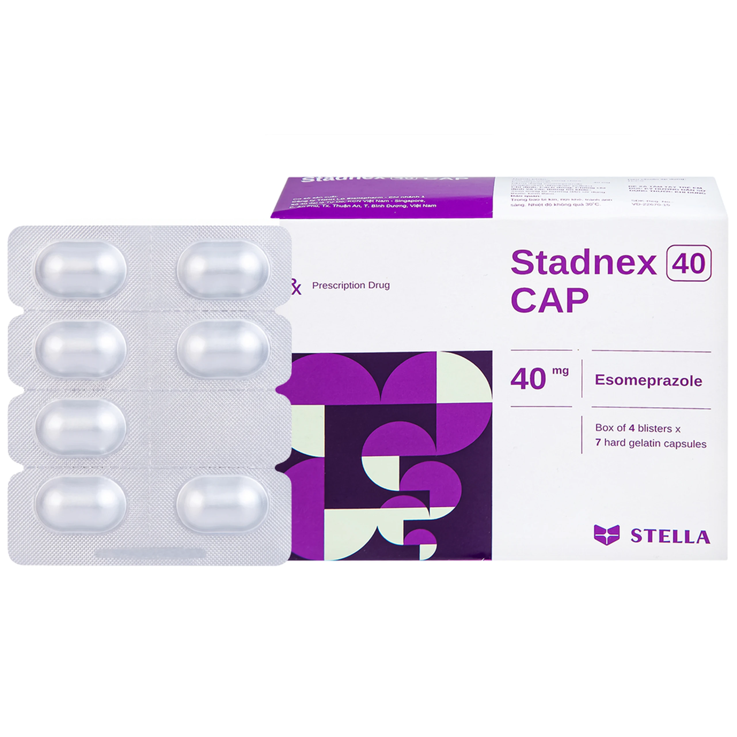 Thuốc Stadnex 40 CAP Stella điều trị trào ngược dạ dày, thực quản (4 vỉ x 7 viên) 1