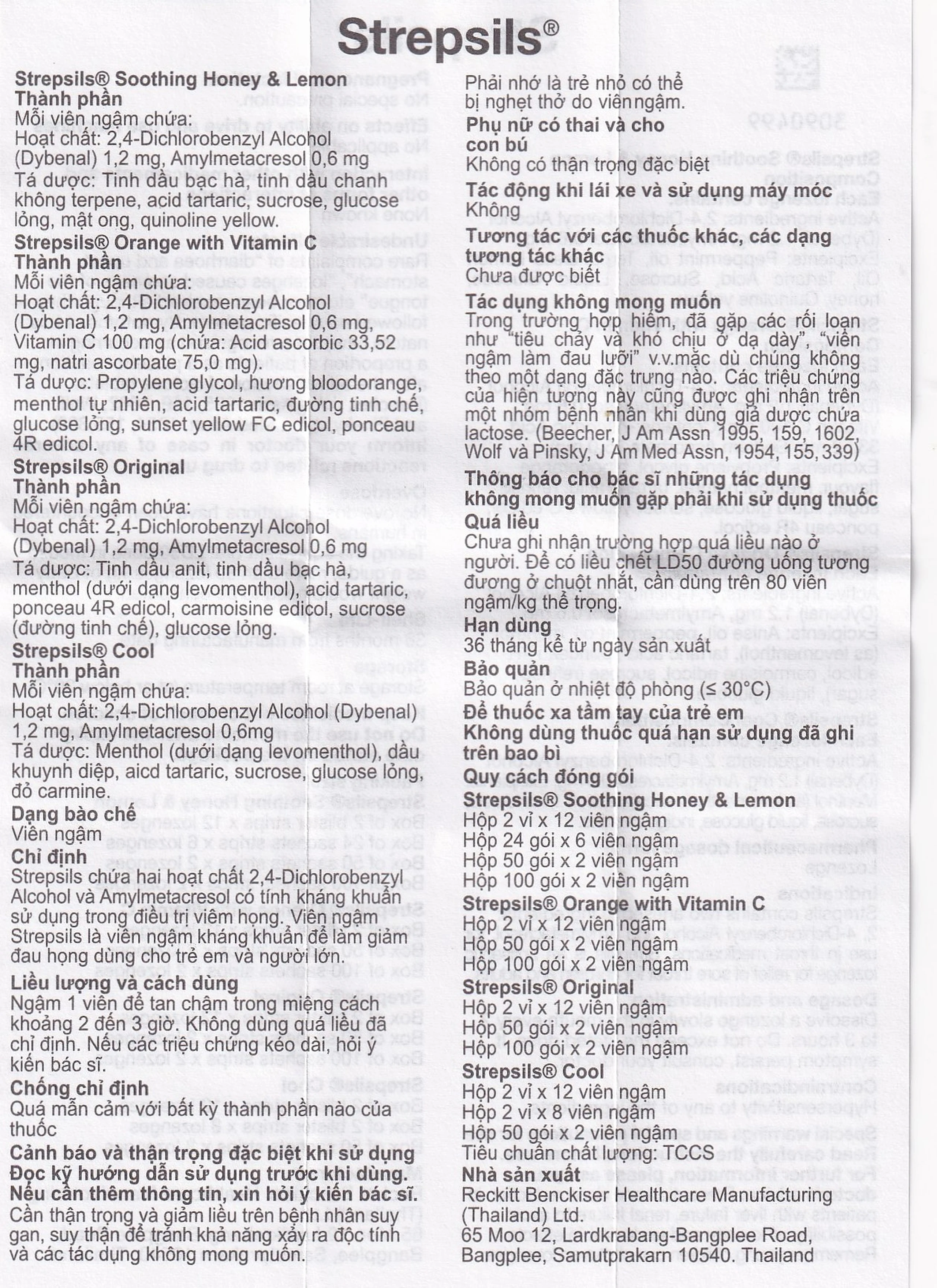 Viên ngậm Strepsils Orange with Vitamin C Reckitt Benckiser điều trị đau họng (2 vỉ x 12 viên)