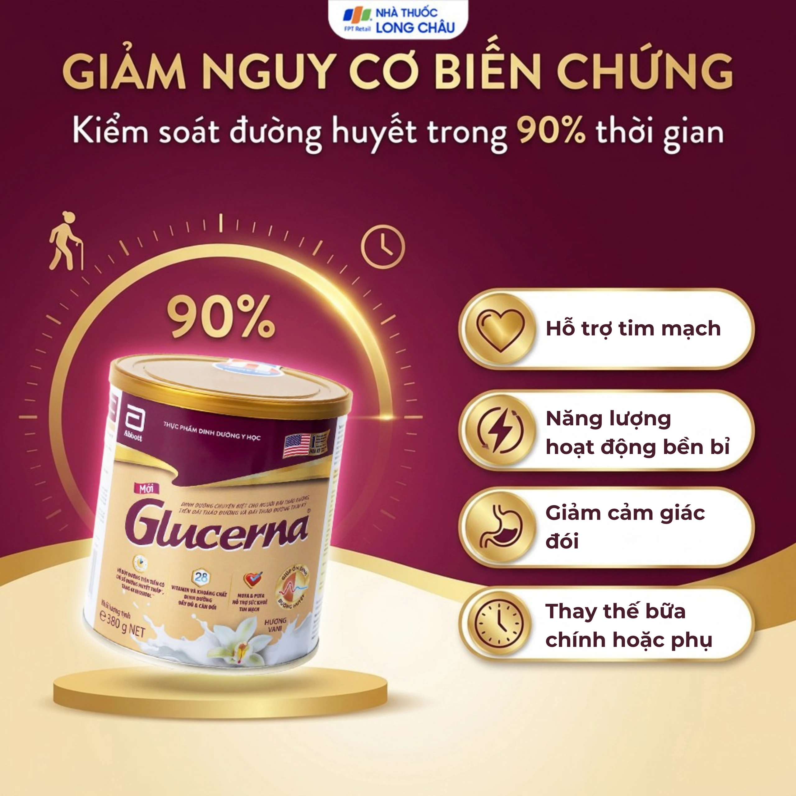 Sữa bổ sung dinh dưỡng đặc biệt cho người đái tháo đường Glucerna Abbott (380g) 4