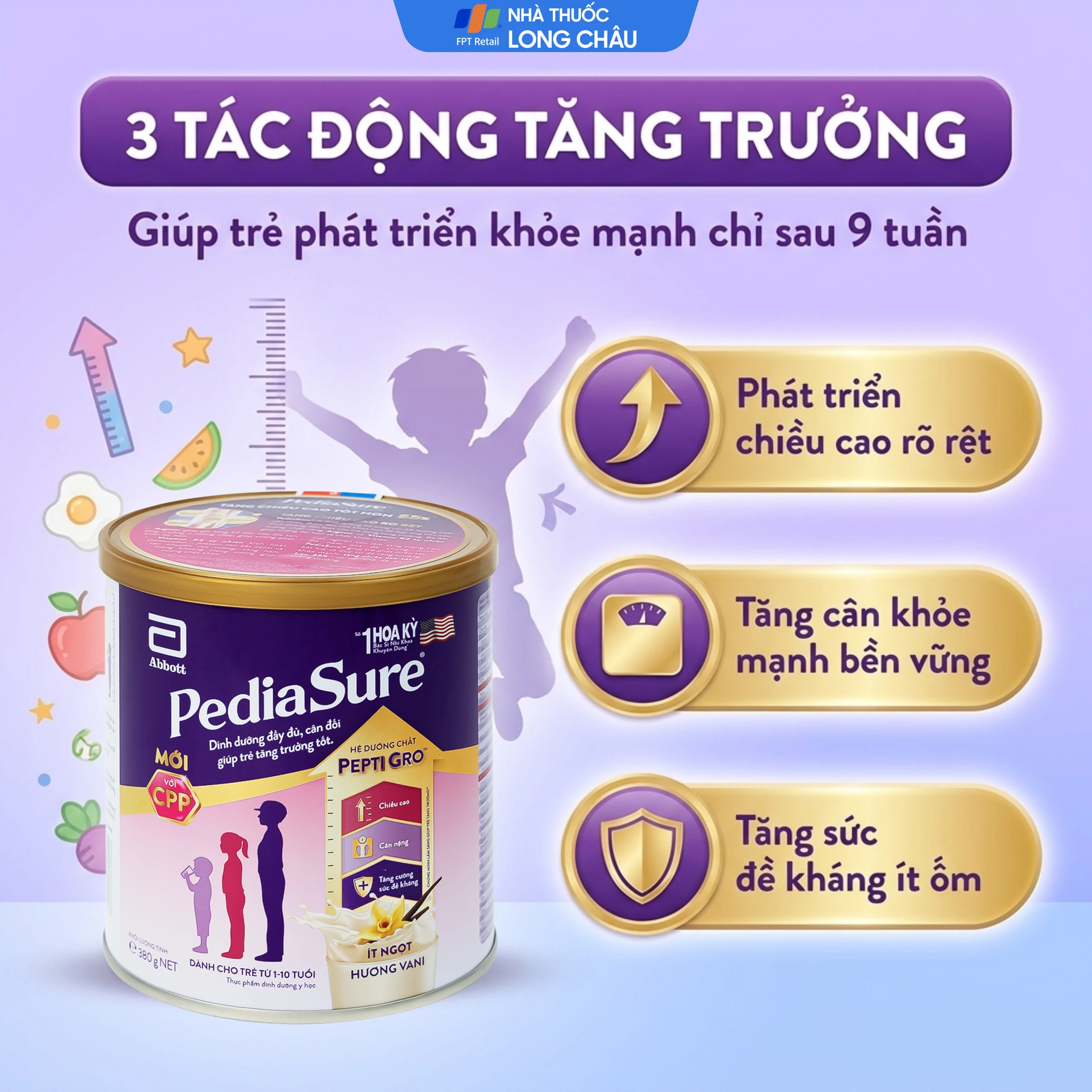 Sữa bổ sung dinh dưỡng cho bé từ 1-10 tuổi PediaSure ( 380g) 5