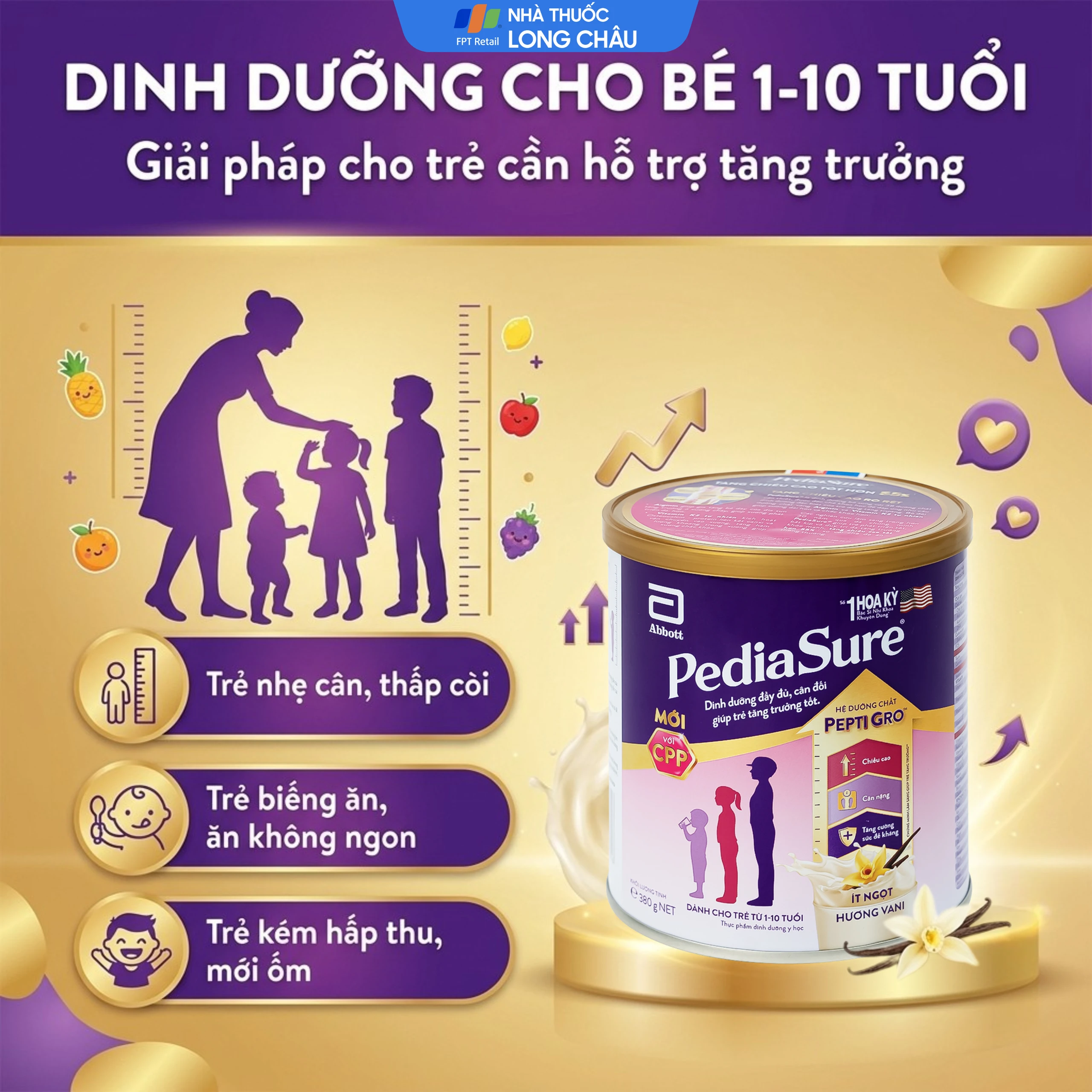 Sữa bổ sung dinh dưỡng cho bé từ 1-10 tuổi PediaSure ( 380g) 6