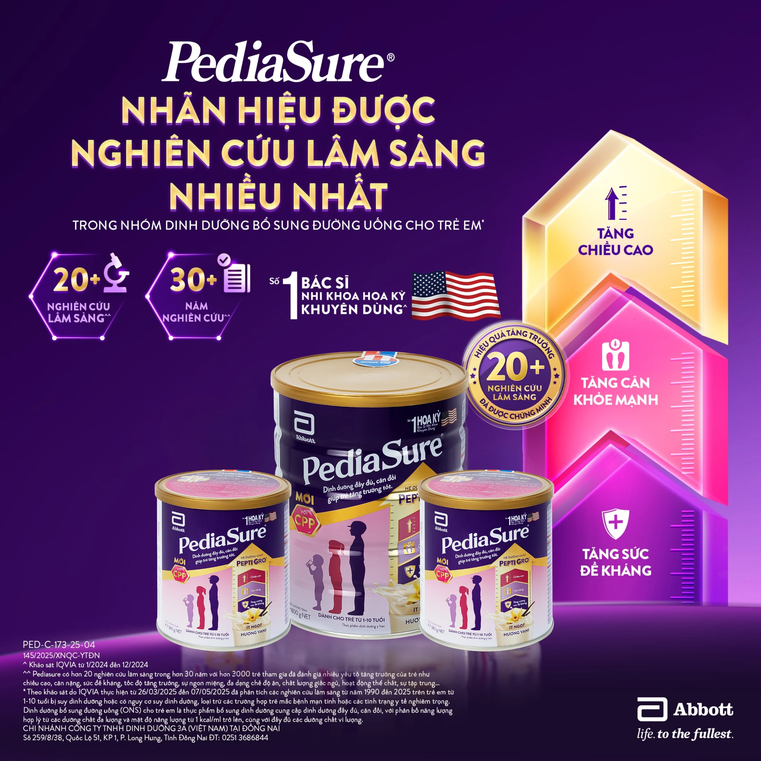Sữa bổ sung dinh dưỡng cho bé từ 1-10 tuổi PediaSure ( 380g) 2