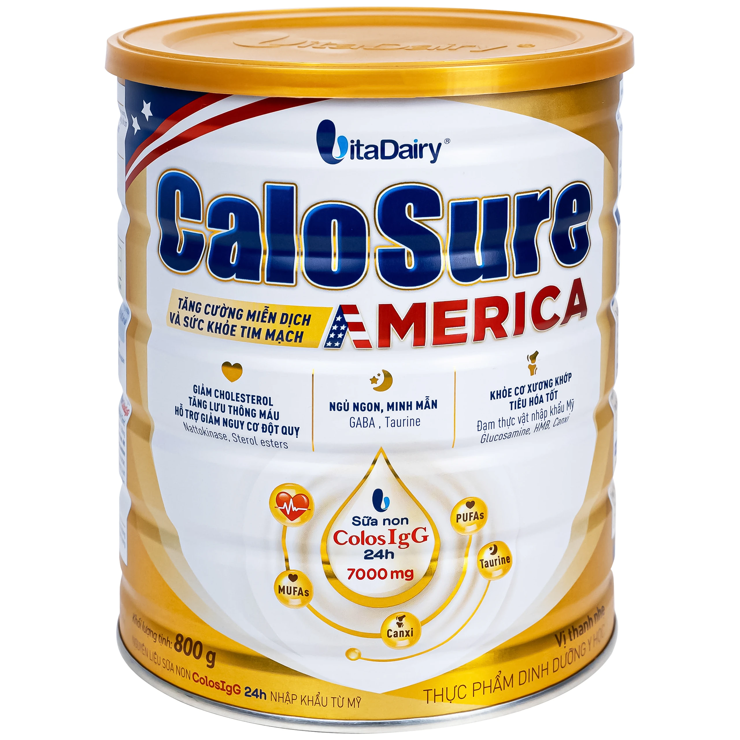 Sữa hỗ trợ tăng cường miễn dịch và sức khoẻ tim mạch Vitadairy CaloSure America 800G