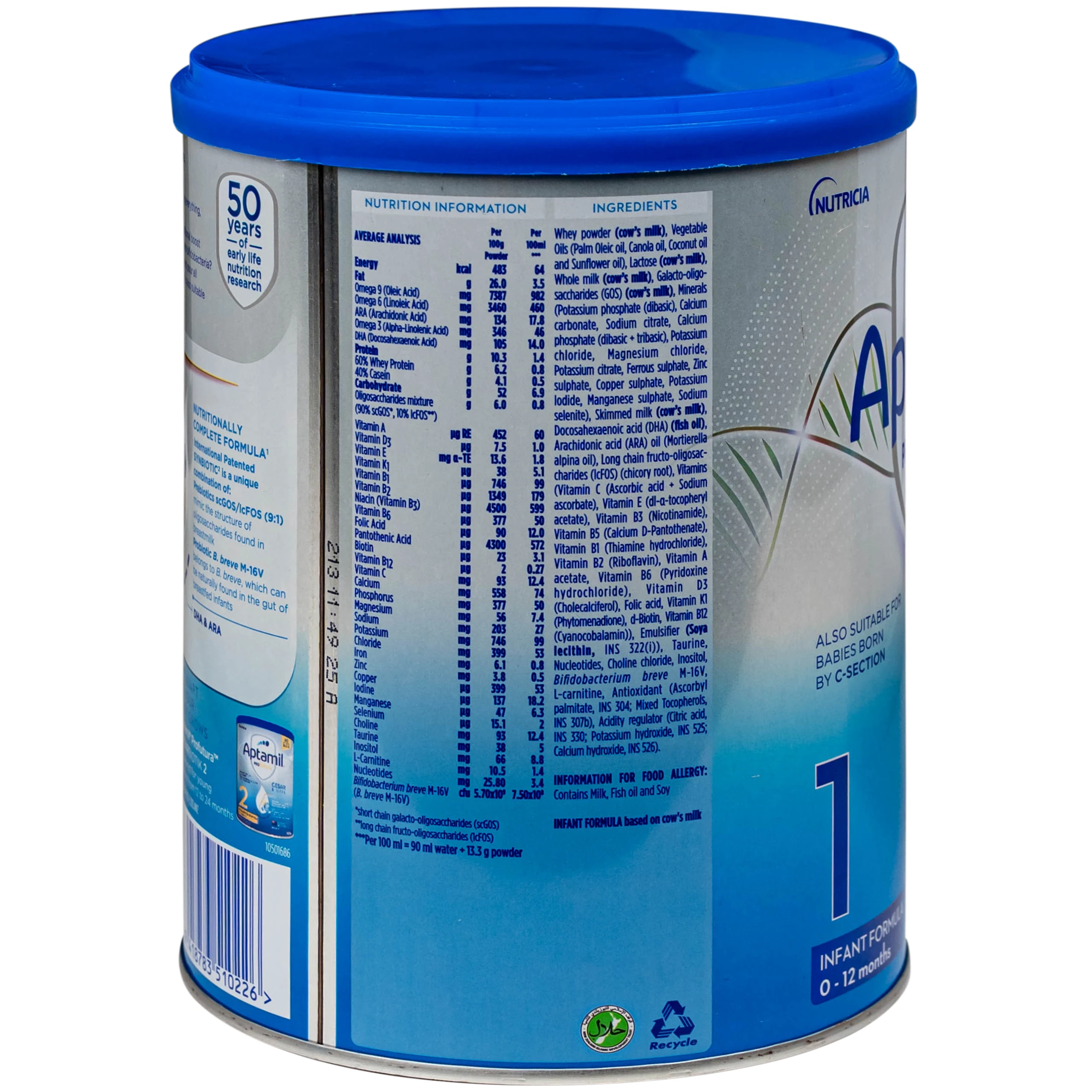 Sữa dinh dưỡng công thức cho trẻ 0-12 tháng tuổi Aptamil Profutura Cesarbiotik 1 Infant Formula Danone (800g) 4