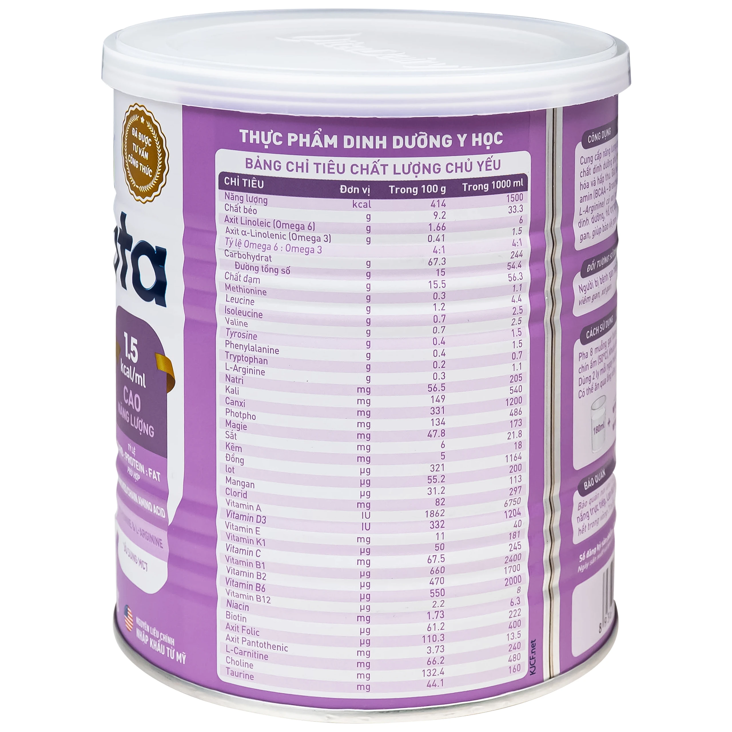Sữa dinh dưỡng dành cho bệnh nhân gan Fohepta Vitadairy (400g) 6