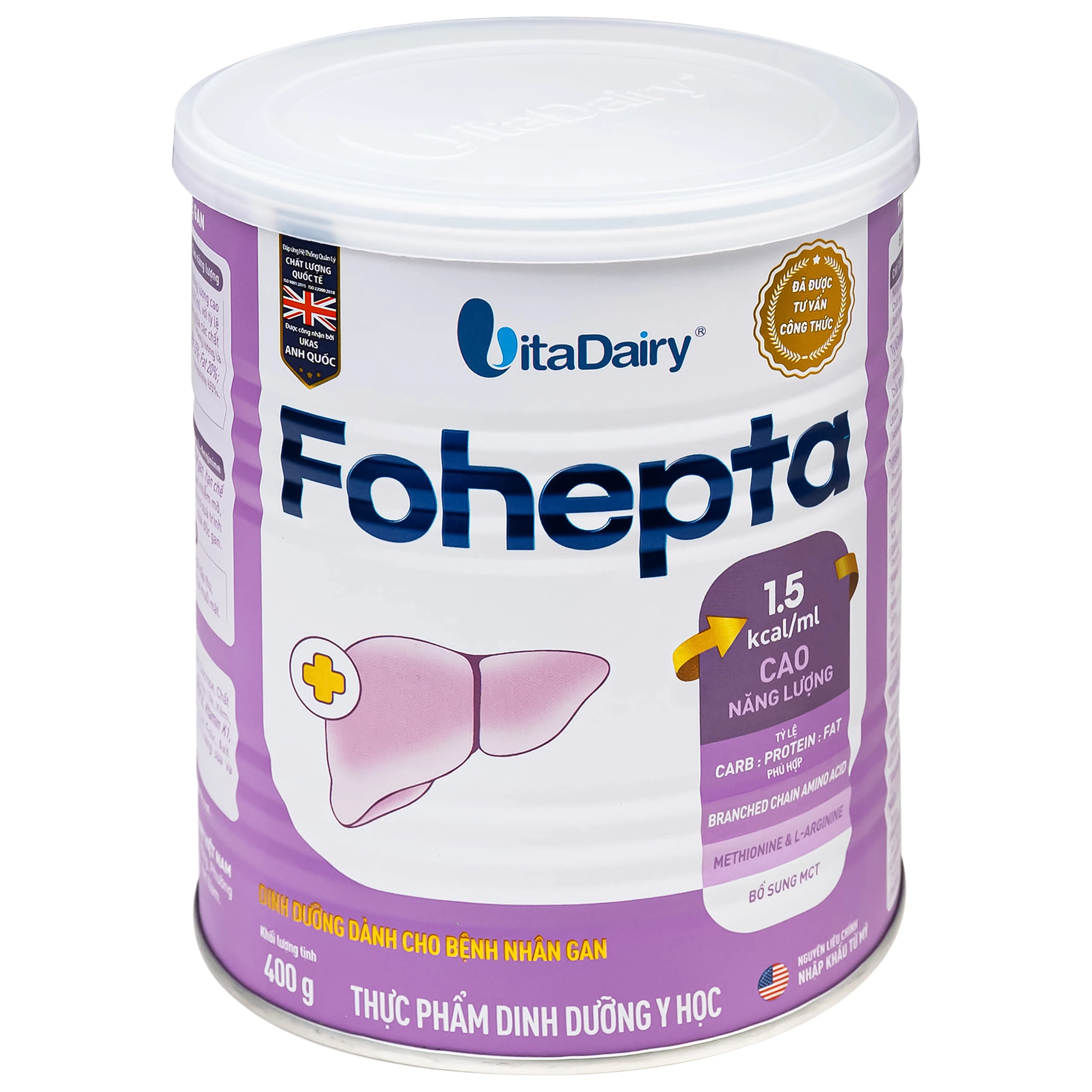 Sữa dinh dưỡng dành cho bệnh nhân gan Fohepta Vitadairy (400g) 9