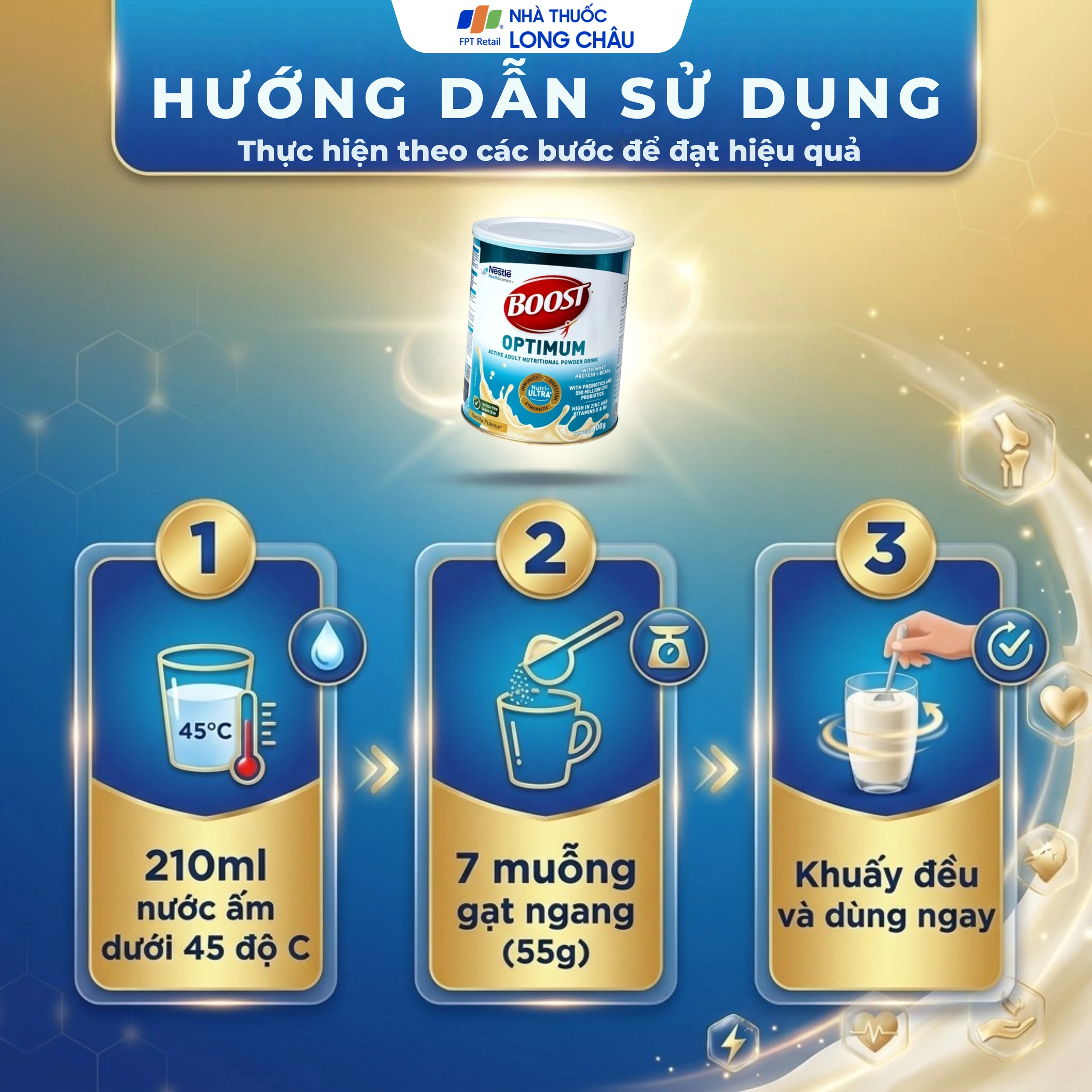 Sữa bổ sung vitamin khoáng chất cho cơ thể Boost Optimum Nestlé (800g) 5