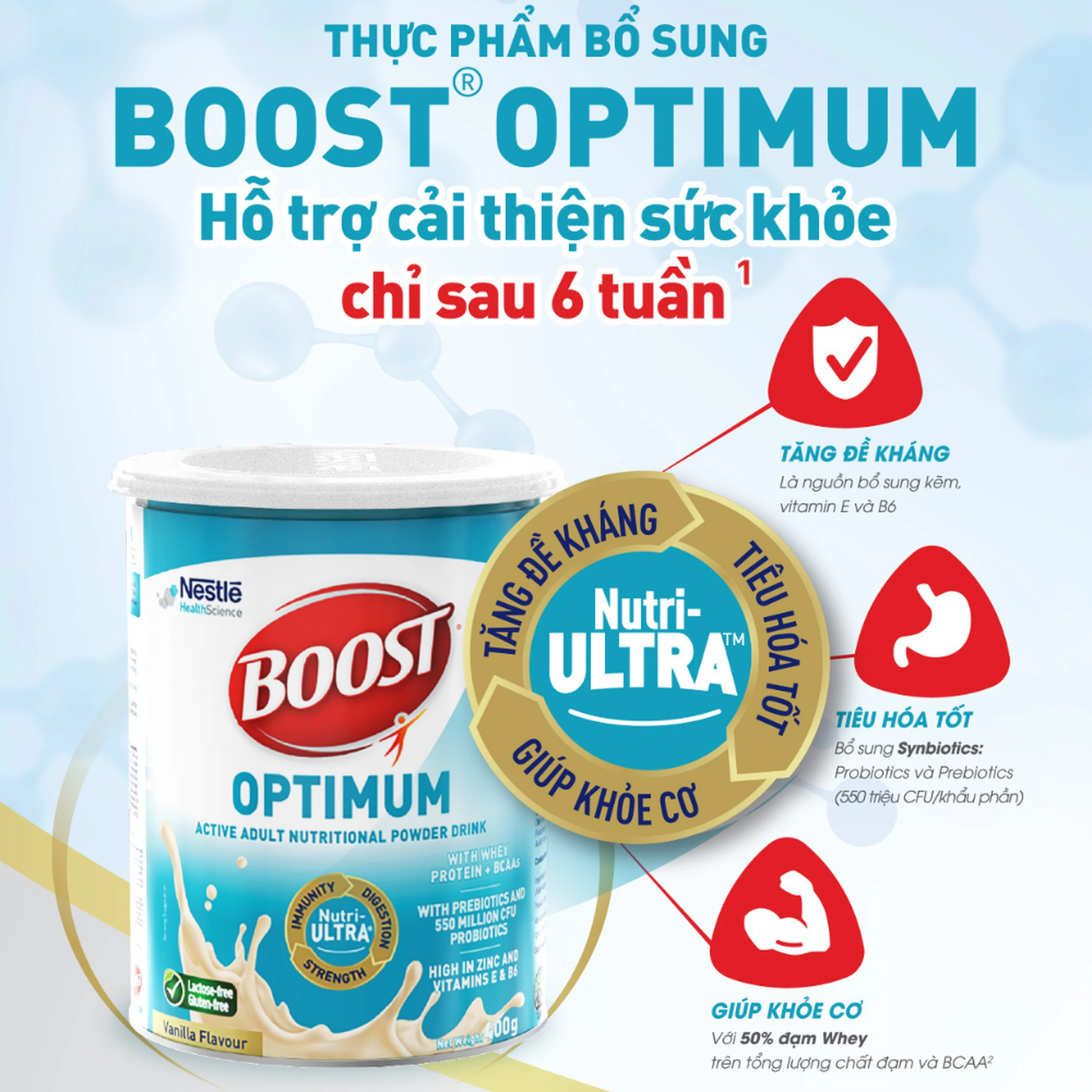 Sữa bổ sung vitamin khoáng chất cho cơ thể Boost Optimum Nestlé (800g) 2
