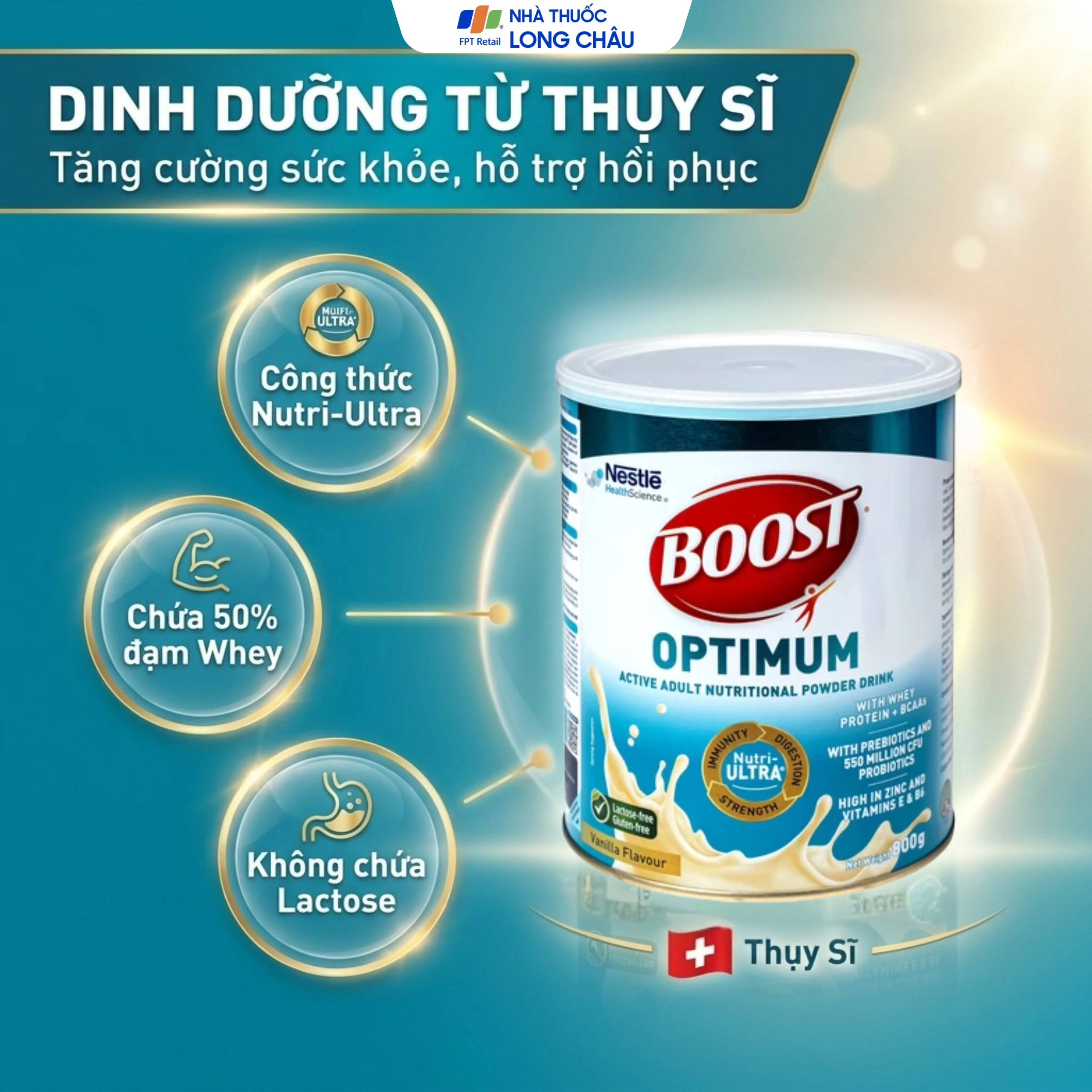 Sữa bổ sung vitamin khoáng chất cho cơ thể Boost Optimum Nestlé (800g) 2