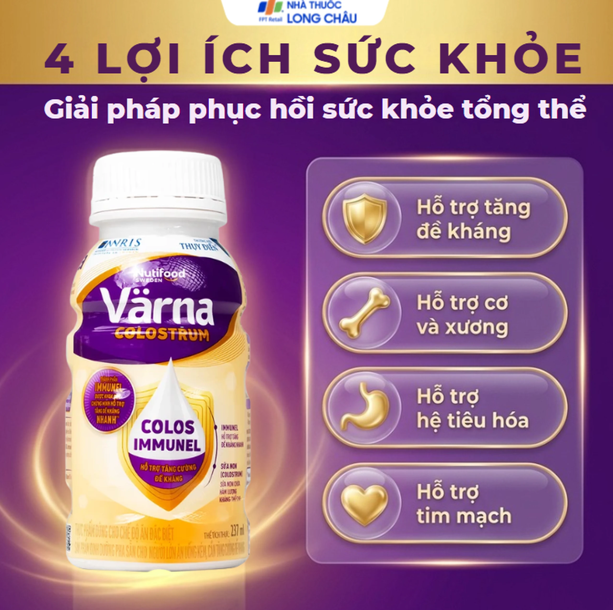 Sữa hỗ trợ tăng đề kháng Nutifood Varna Colostrum (24 chai) 2