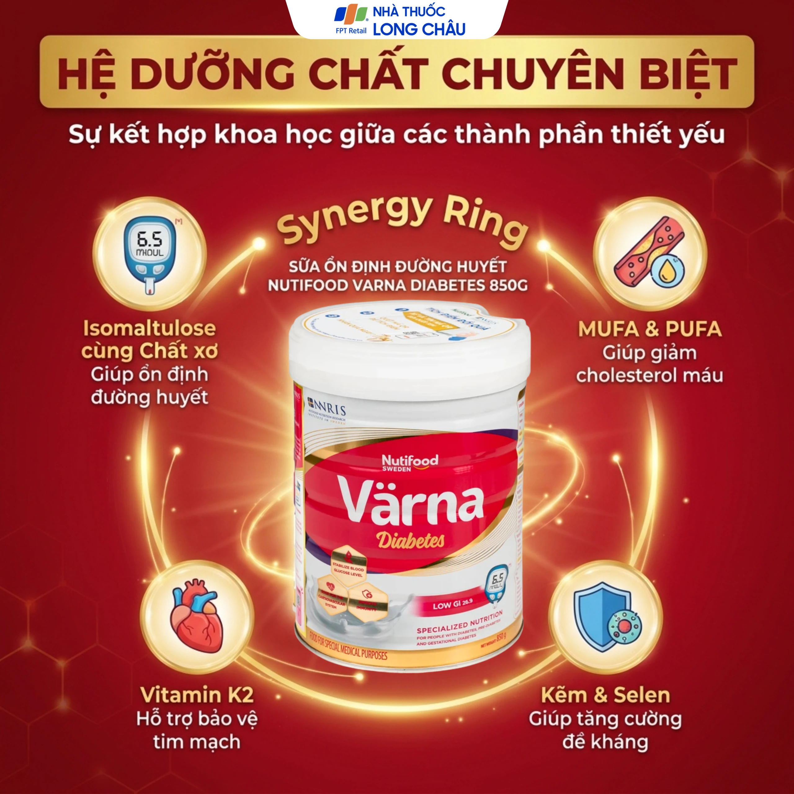 Sữa ổn định đường huyết Nutifood Varna Diabetes (850g) 3