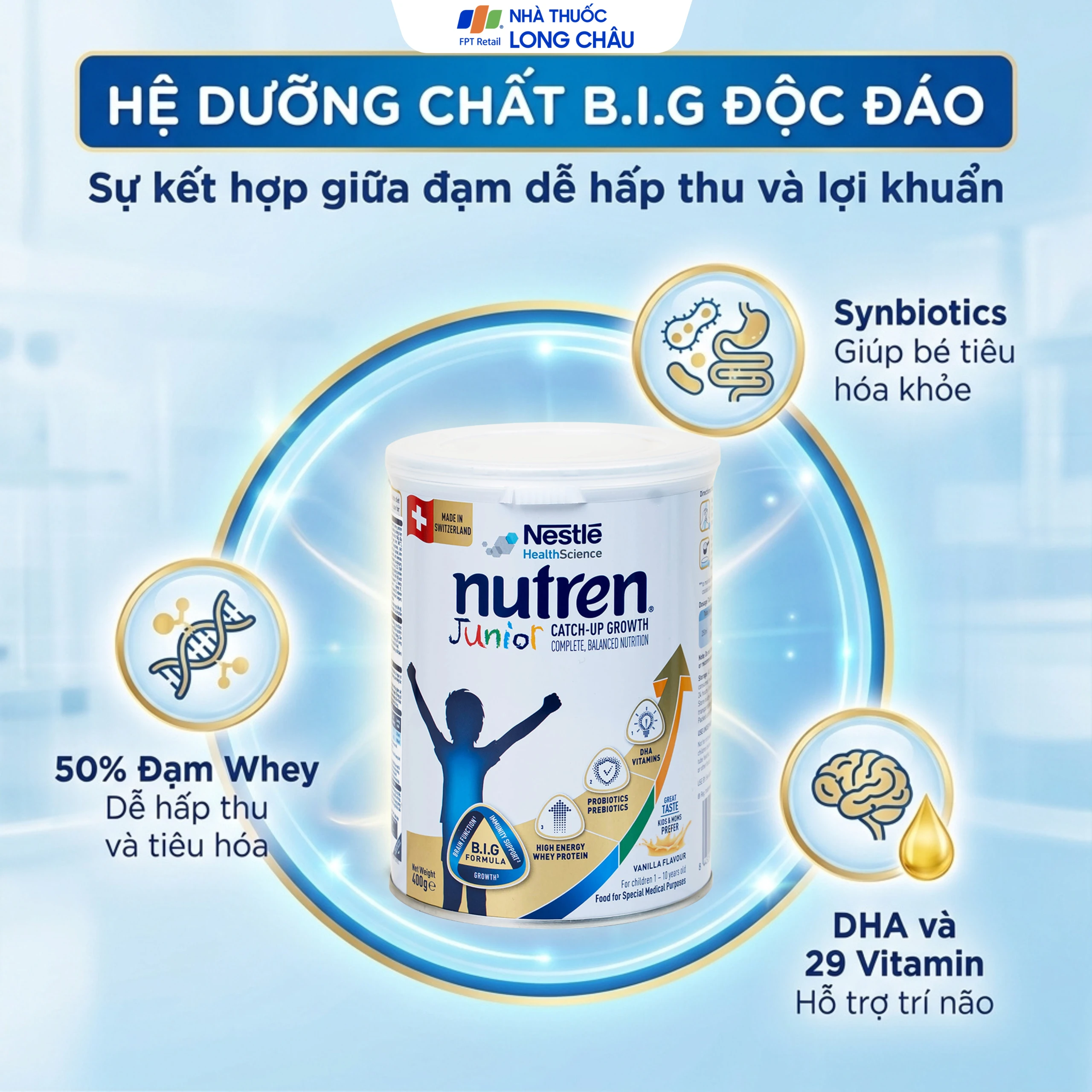 Sữa cải thiện việc hấp thu đạm không gây tiêu chảy Peptamen Nestlé (400g) 3