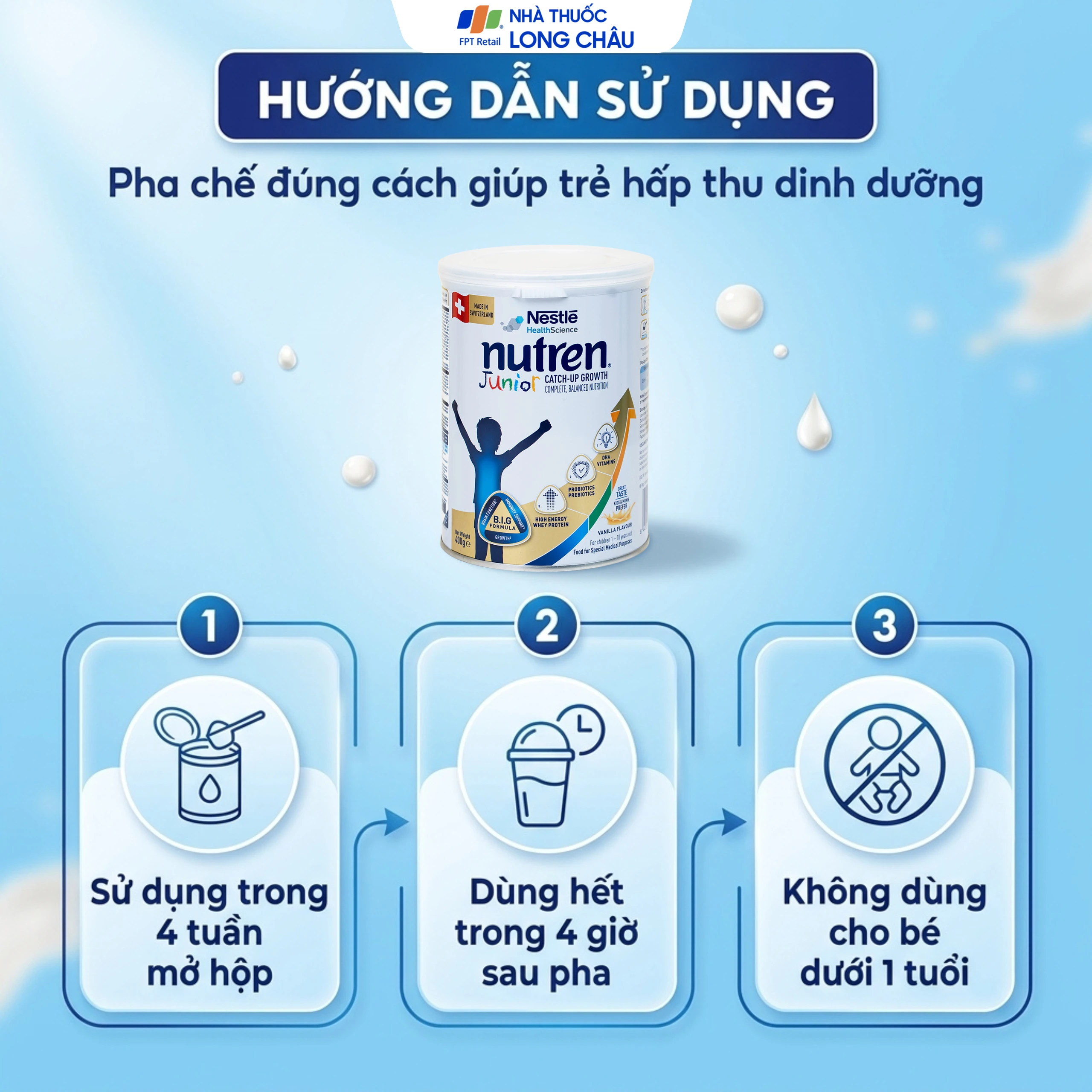 Sữa cải thiện việc hấp thu đạm không gây tiêu chảy Peptamen Nestlé (400g) 5