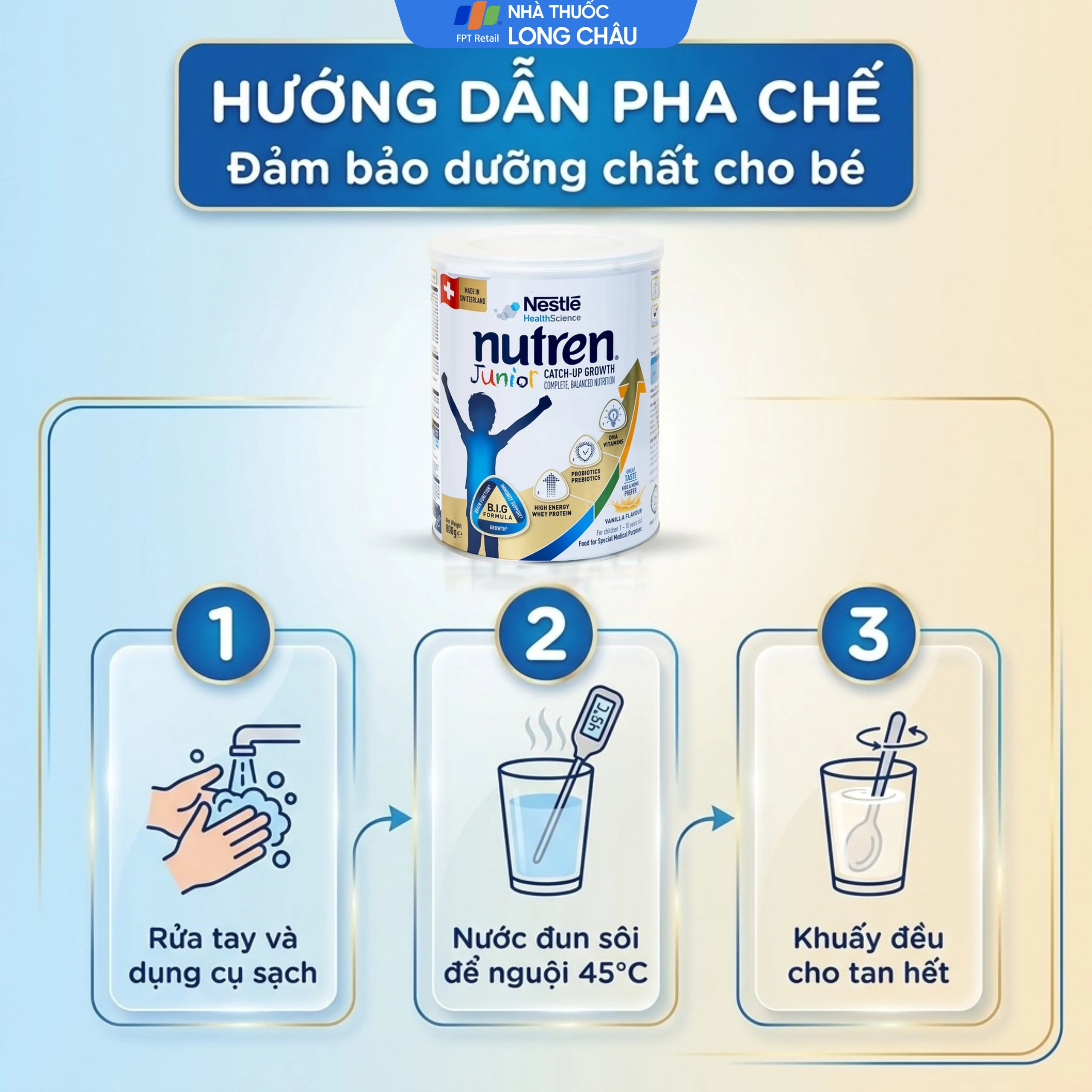 Sữa thay thế bữa ăn hàng ngày cho trẻ suy dinh dưỡng Nutren Junior (800g) 5