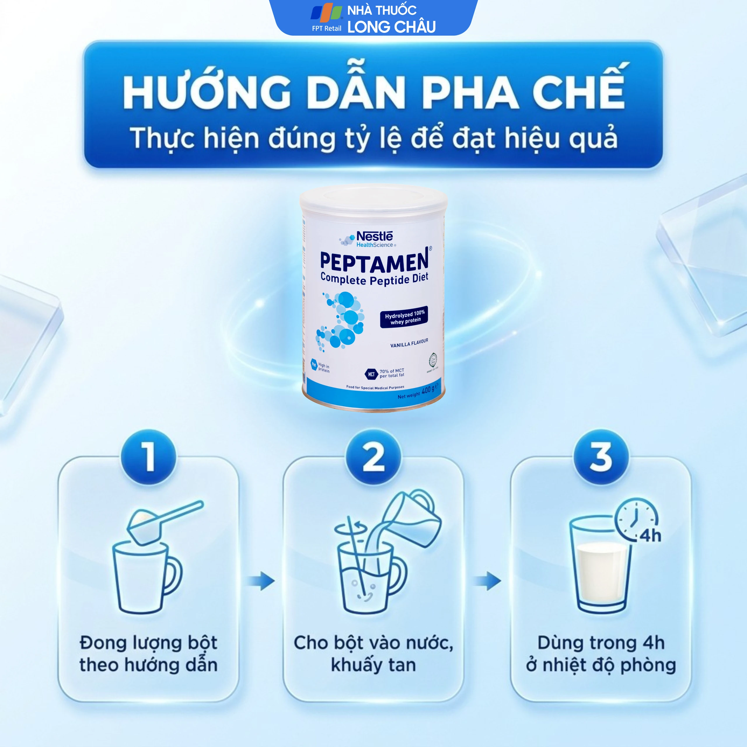 Sữa cải thiện việc hấp thu đạm không gây tiêu chảy Peptamen Nestlé (400g) 5