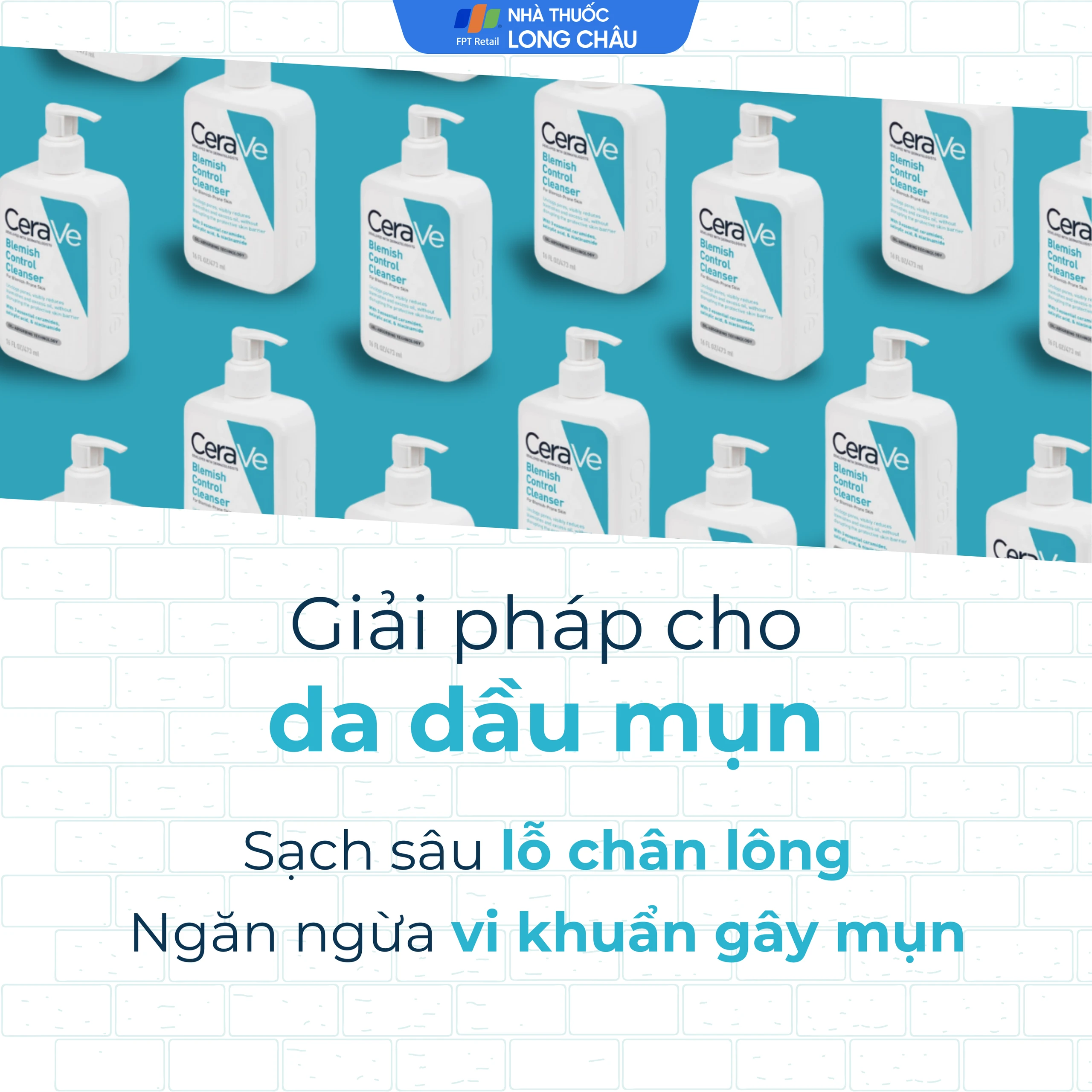 Sữa rửa mặt CeraVe Blemish Control Cleanser ngừa mụn dành cho da dầu, da mụn (473ml)