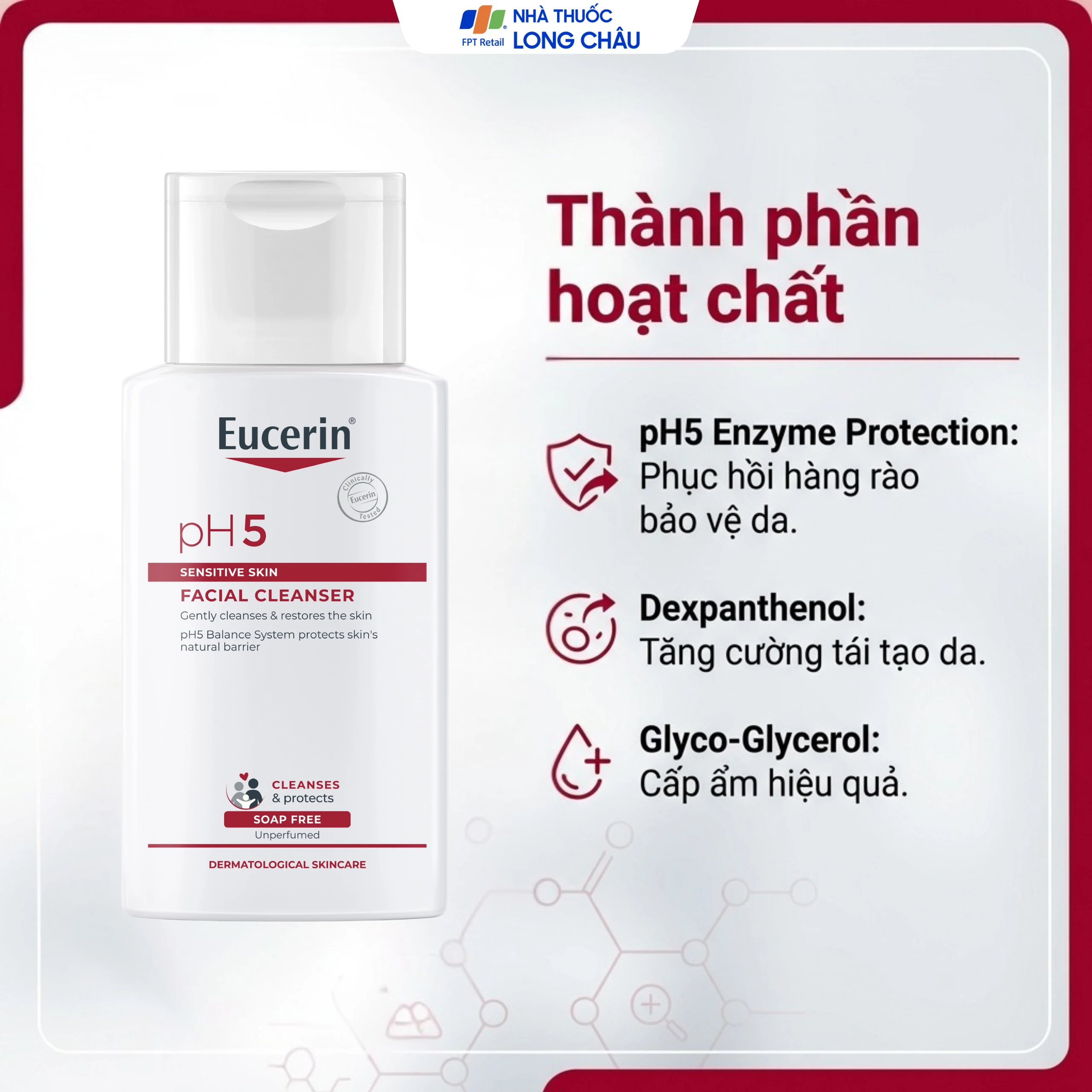 Sữa rửa mặt cho da nhạy cảm Eucerin Ph5 Facial Cleanser Sensitive Skin 100ml