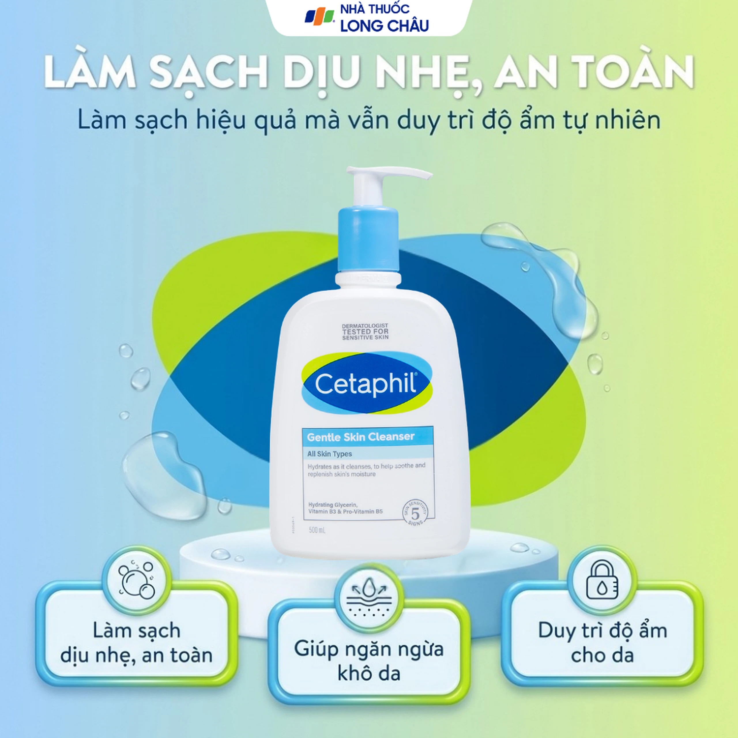 Sữa rửa mặt cho da nhạy cảm Cetaphil Gentle Skin Cleanser 500ml 2