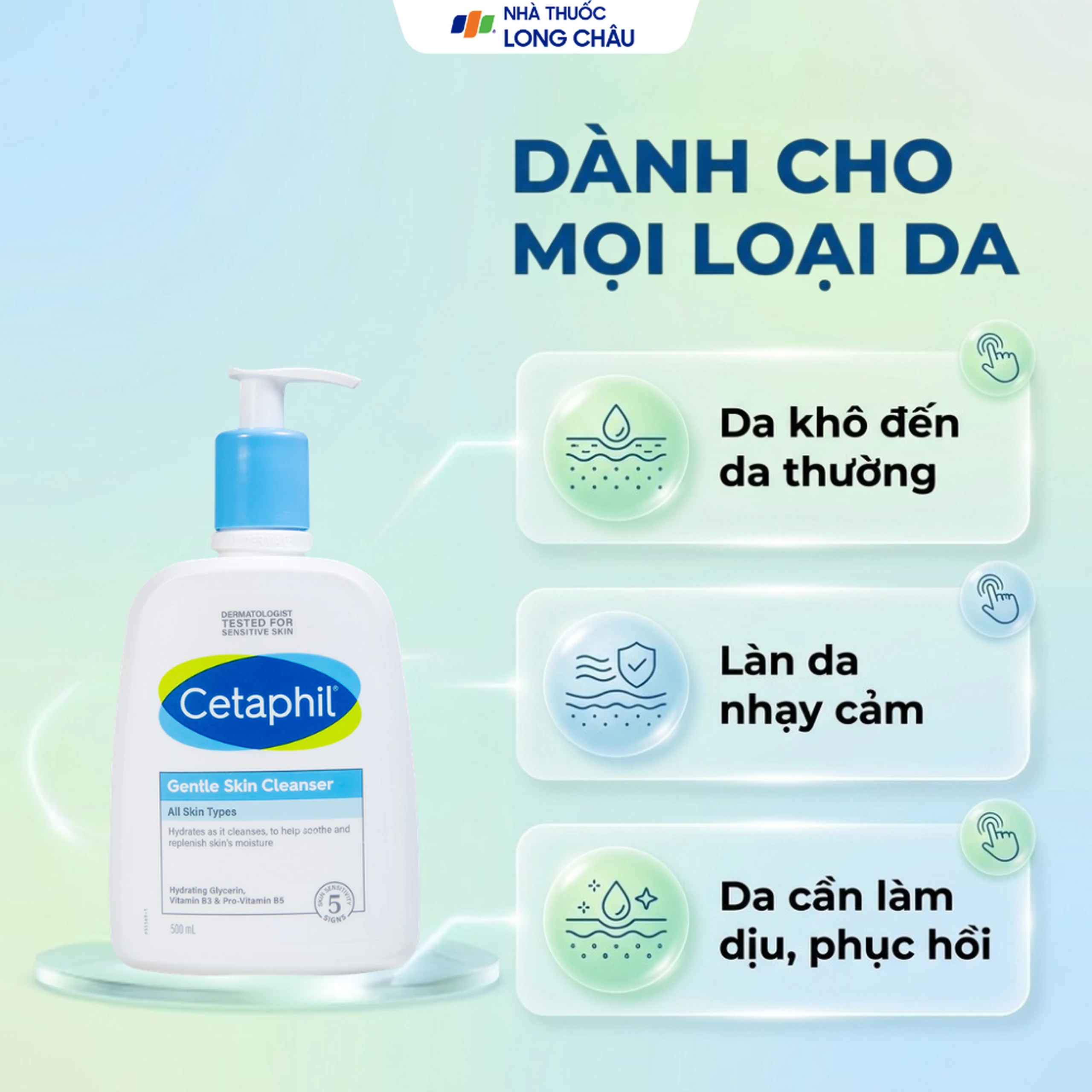Sữa rửa mặt cho da nhạy cảm Cetaphil Gentle Skin Cleanser 500ml 5
