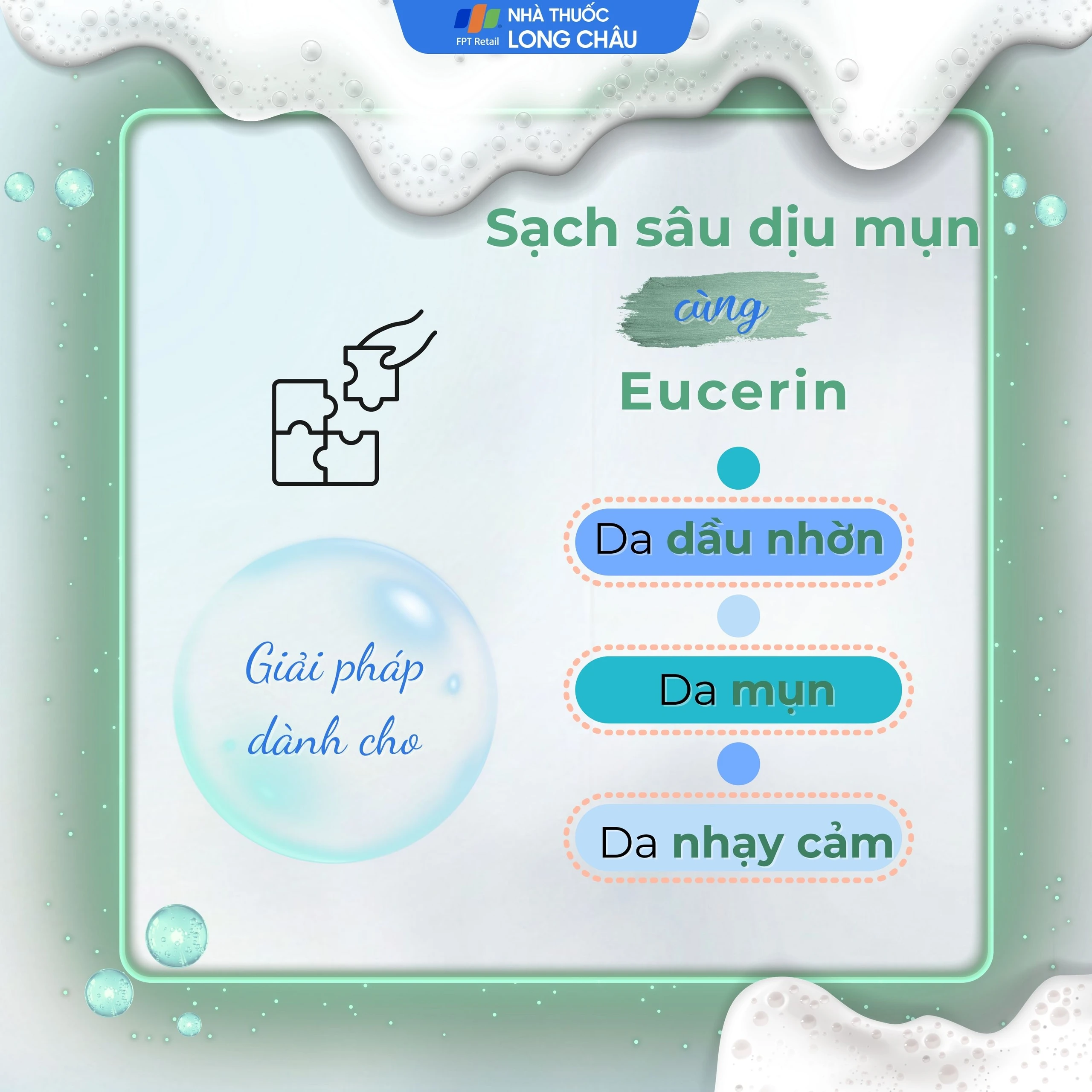 Sữa rửa mặt tạo bọt dịu nhẹ Eucerin Acne-Oil Control Pro Acne-Solution kiểm soát dầu, ngăn ngừa mụn (50g)