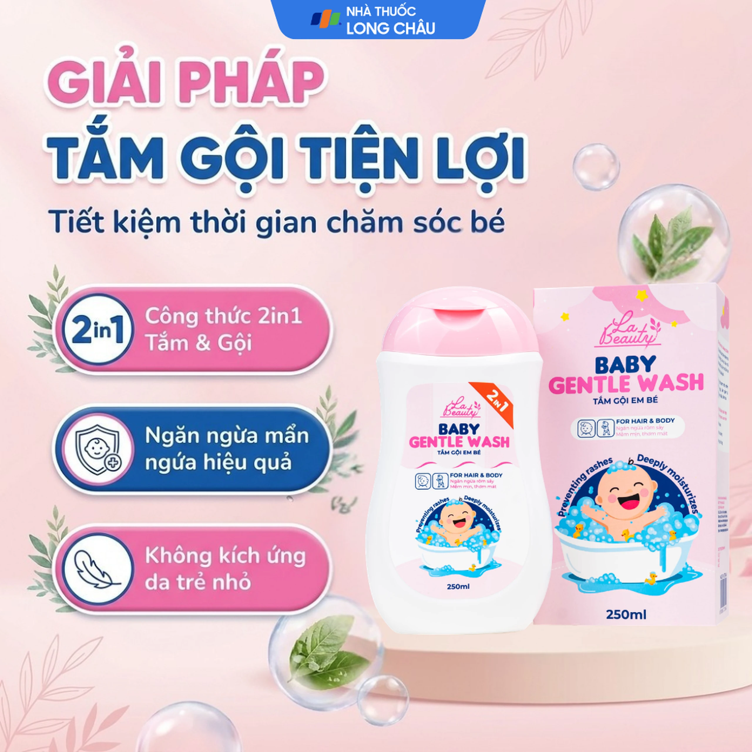 Sữa tắm gội cho bé La Beauty Baby Gentle Wash dịu nhẹ, không kích ứng da (250ml) 6